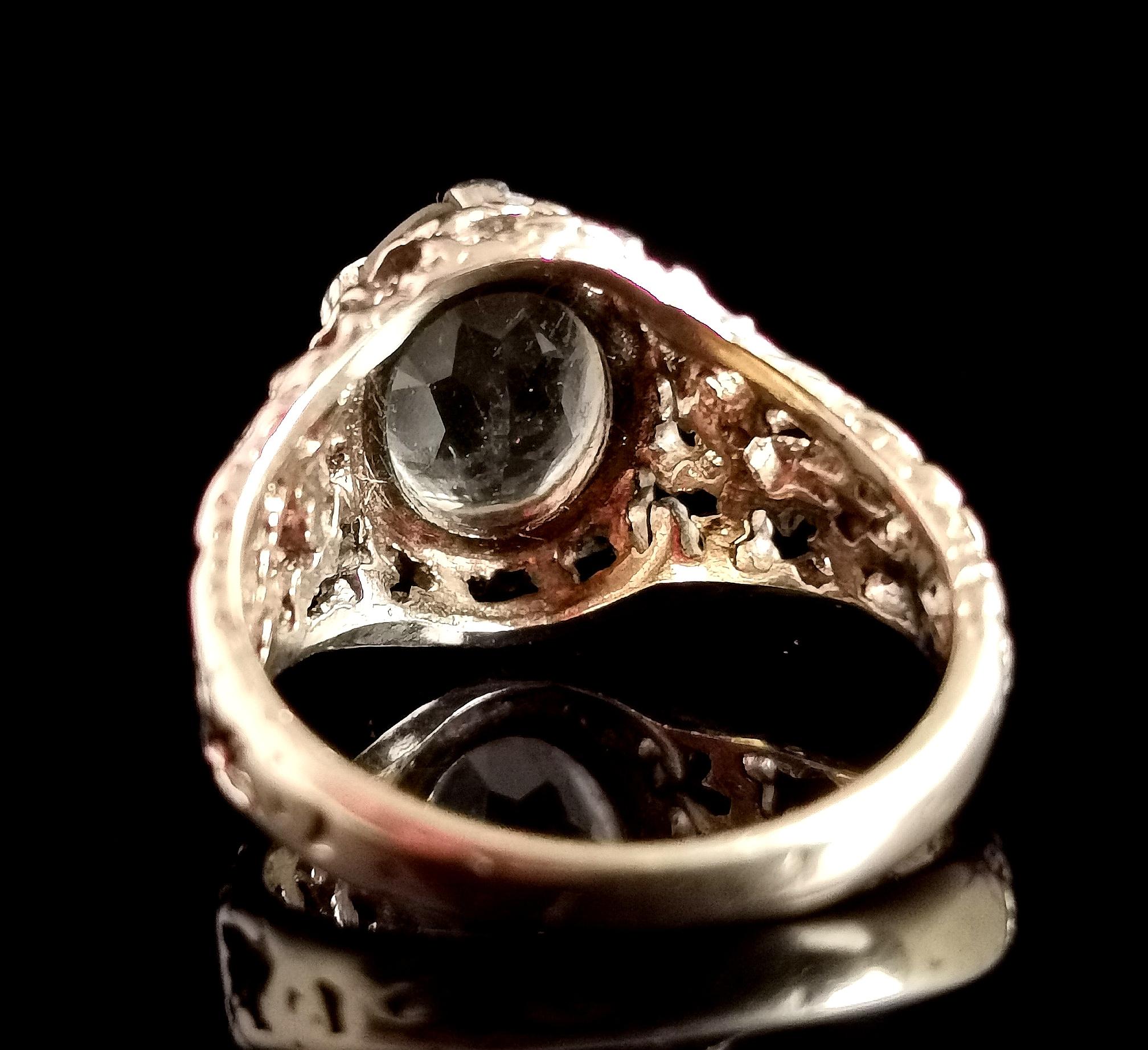 Oval Cut Vintage Brutalist Citrine Cocktail Ring, 9k Yellow Gold, C1970s
