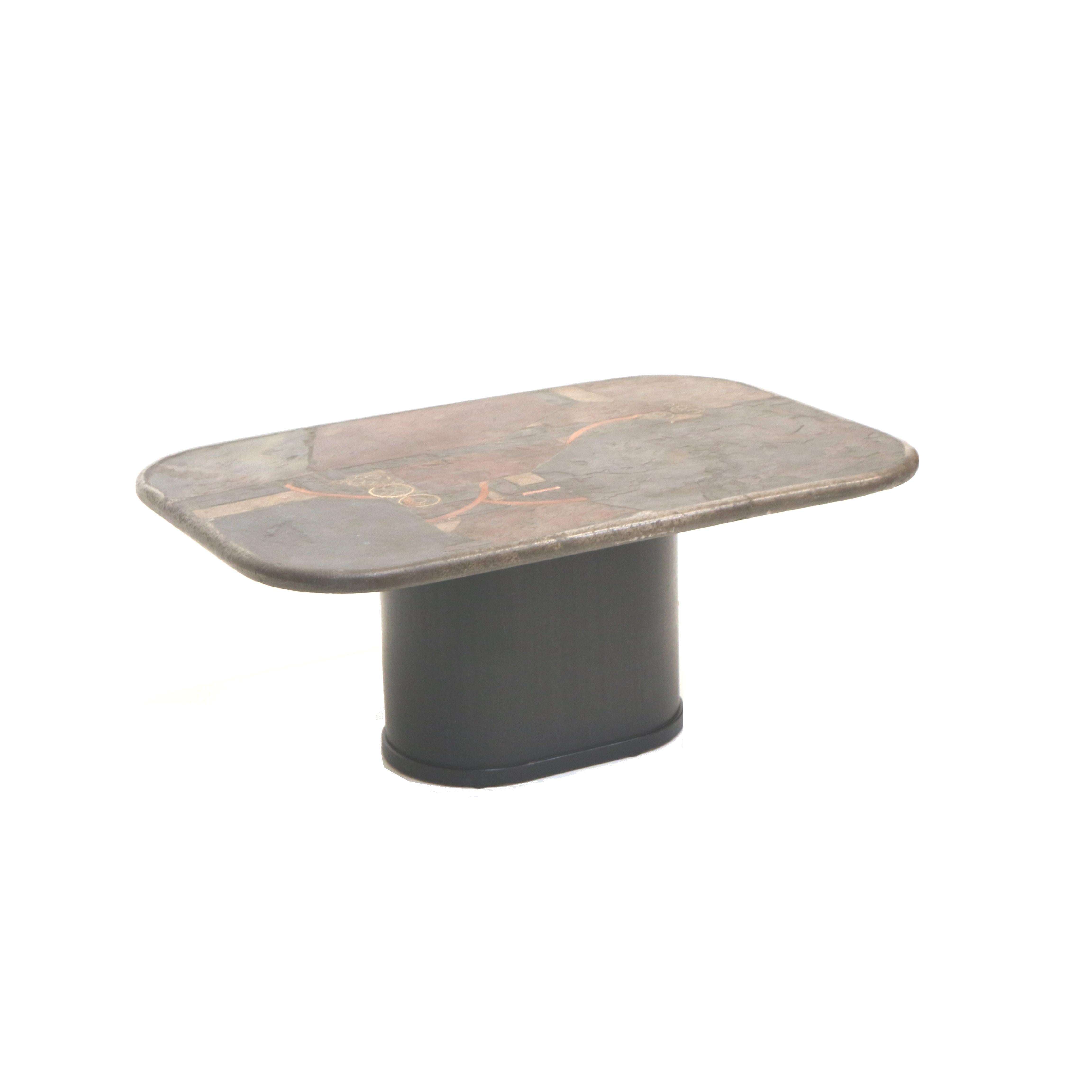 Vintage brutalist coffee table by Marcus Kingma from 1985 1