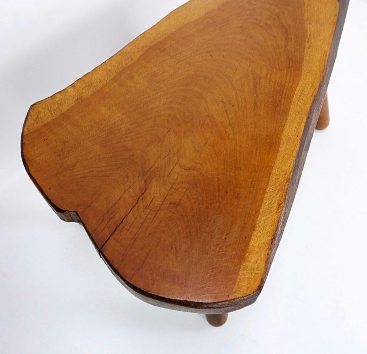 Vintage Brutalist coffee table / Side table in solid wood - 1960s For Sale 5