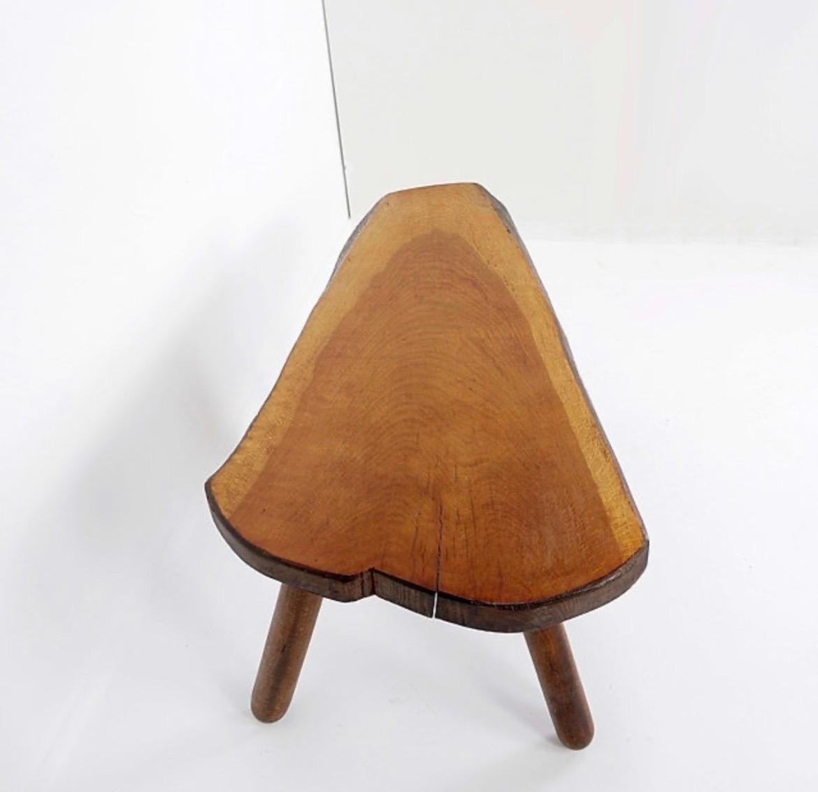 Vintage Brutalist coffee table / Side table in solid wood - 1960s For Sale 6