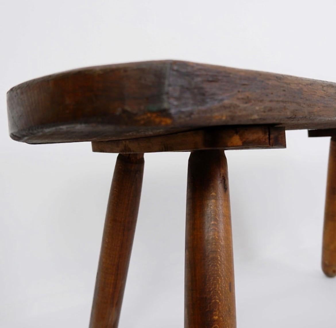 Wood Vintage Brutalist coffee table / Side table in solid wood - 1960s For Sale