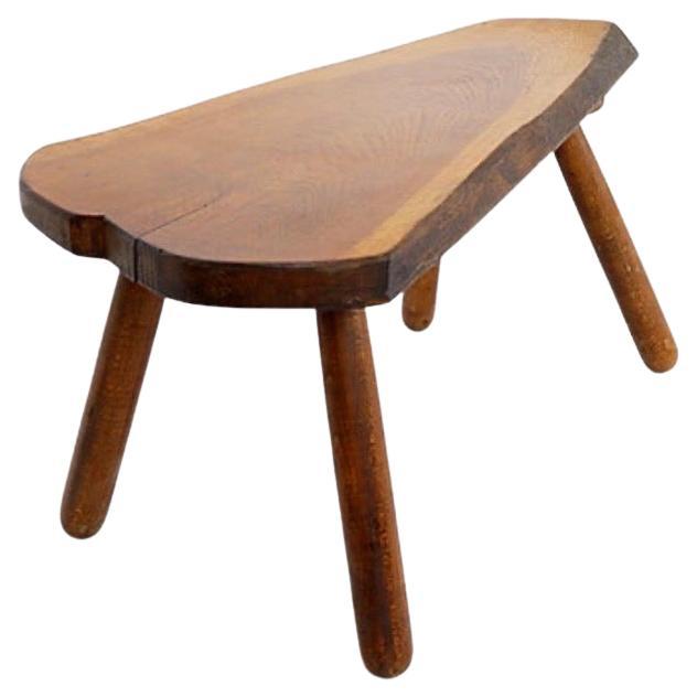 Tavolino brutalista d'epoca / Tavolino in legno massiccio - anni '60