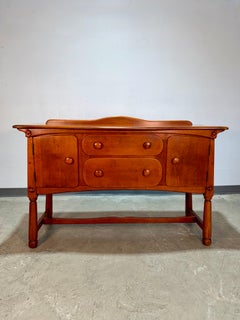 Vintage Brutalist Coloni érable Buffet Sideboard Cabinet
