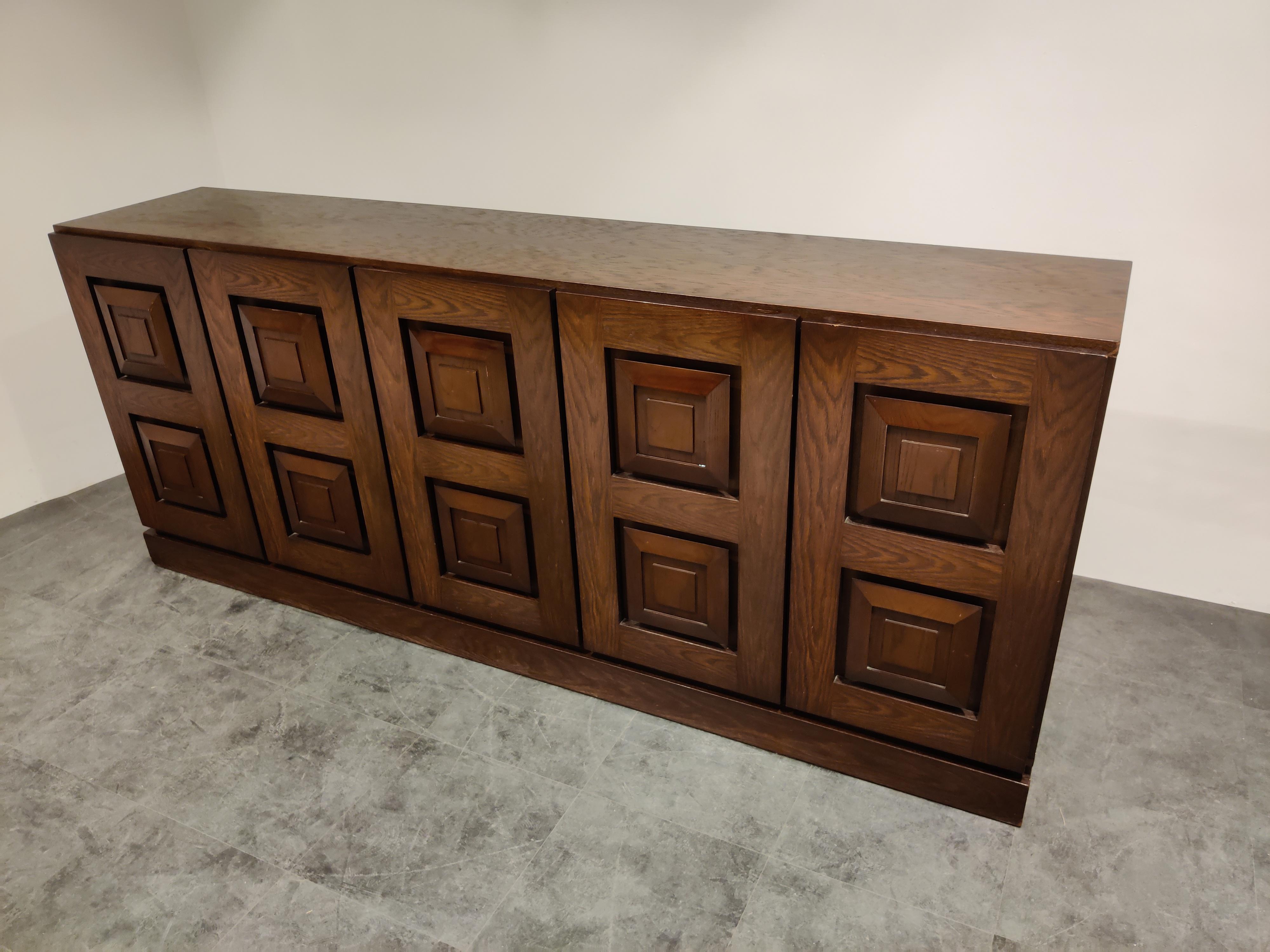 Vintage Brutalist Credenza, 1970s In Good Condition In HEVERLEE, BE