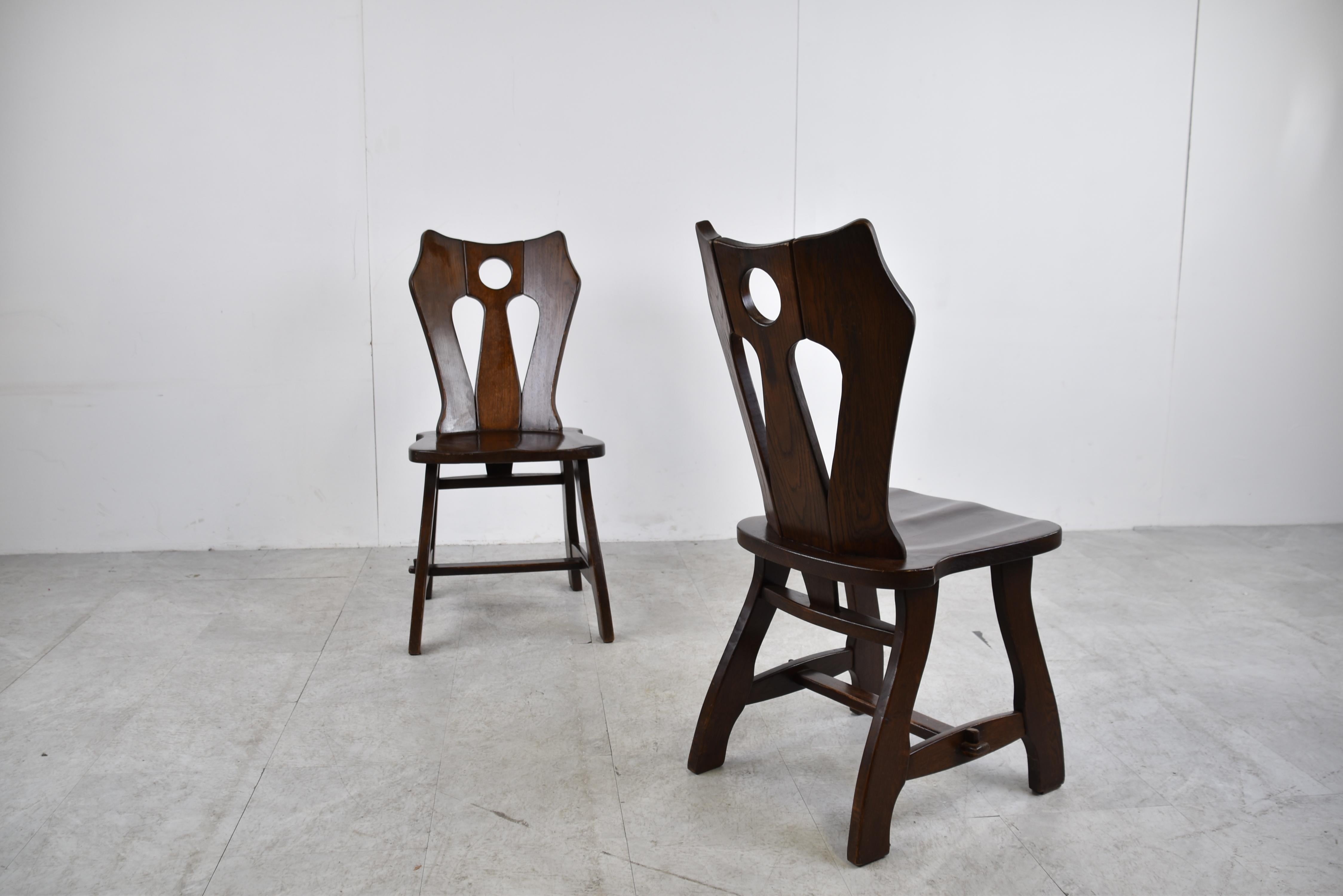 Vintage brutalist dining chairs, 1960s For Sale 3