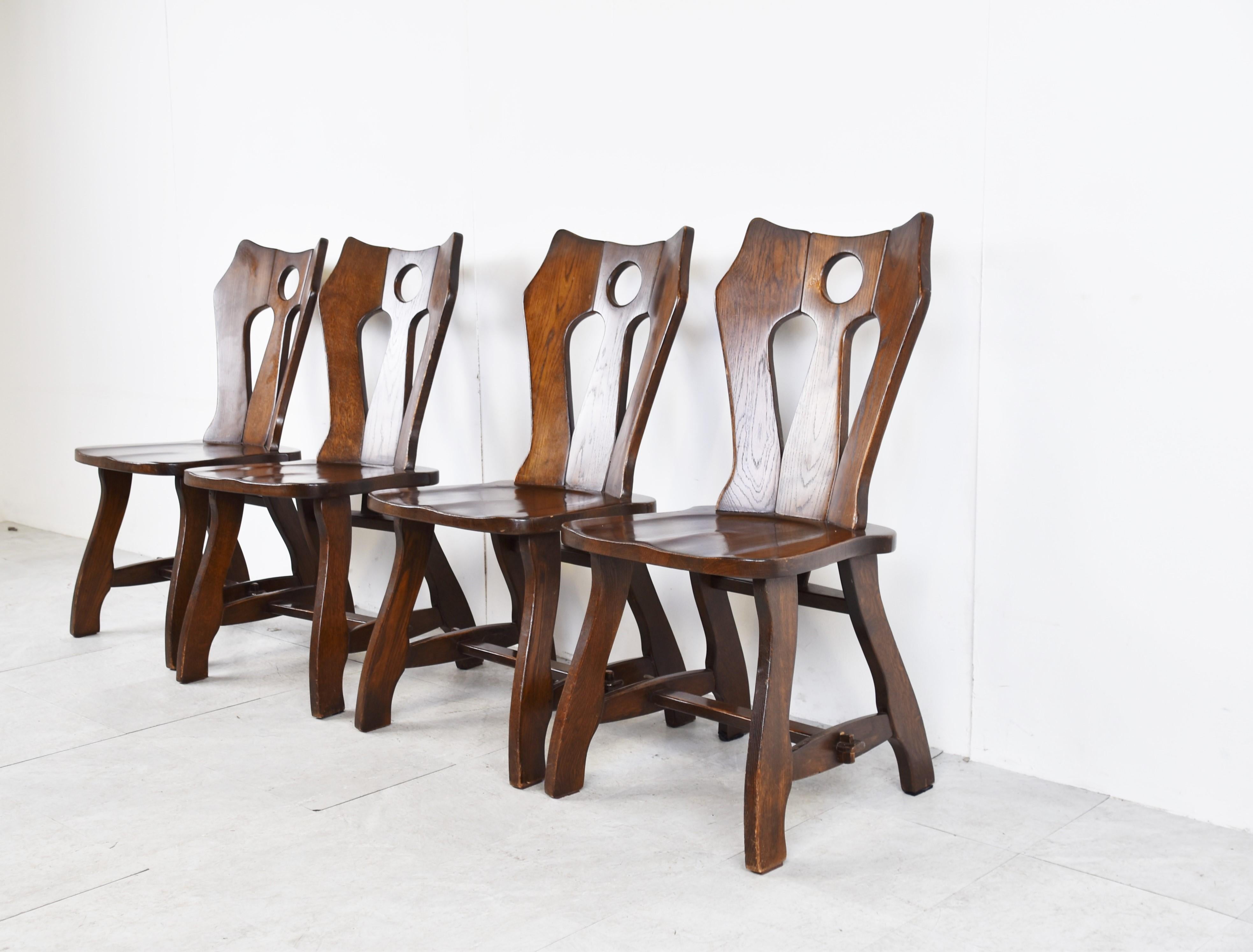 Belgian Vintage brutalist dining chairs, 1960s For Sale