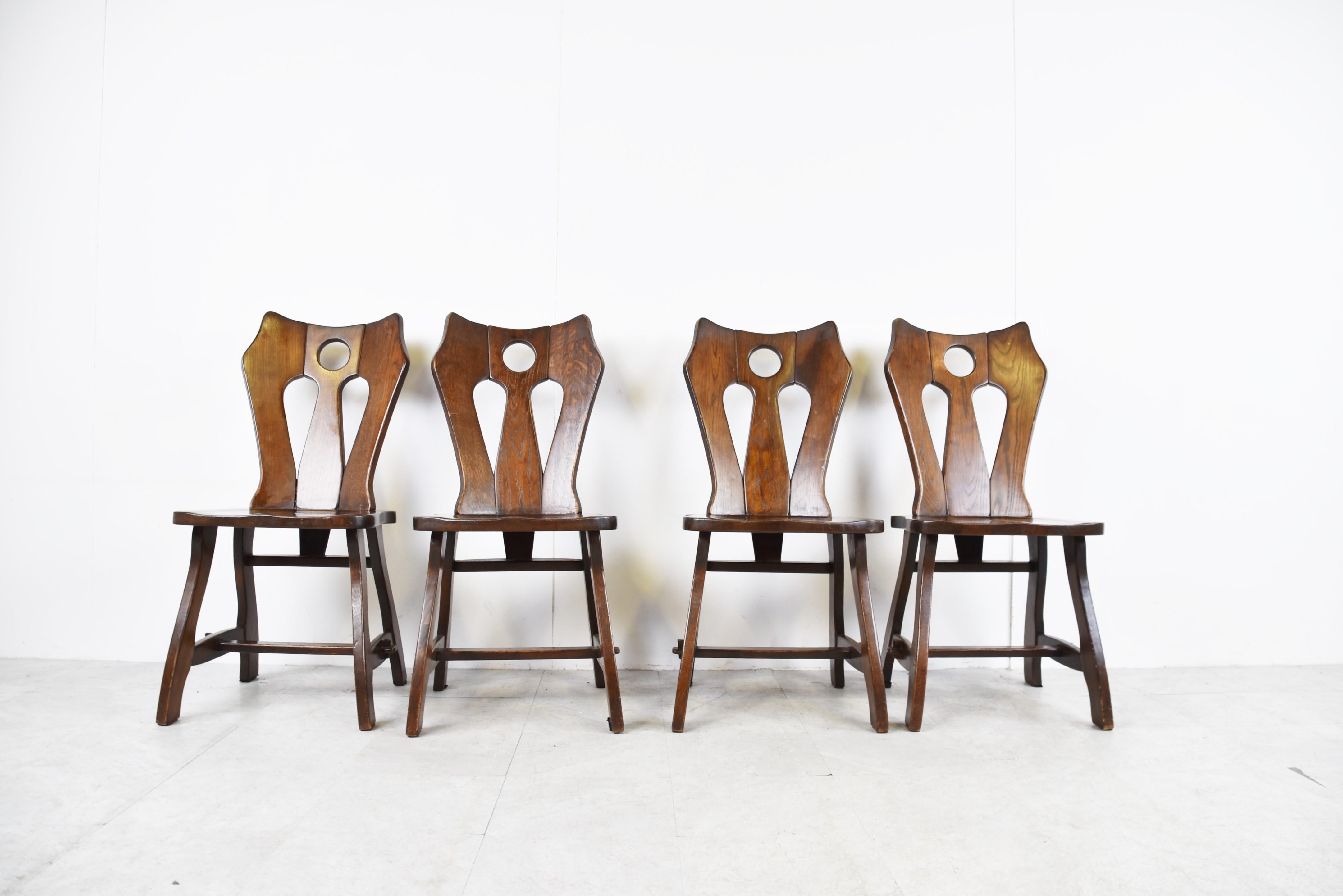 Mid-20th Century Vintage brutalist dining chairs, 1960s For Sale