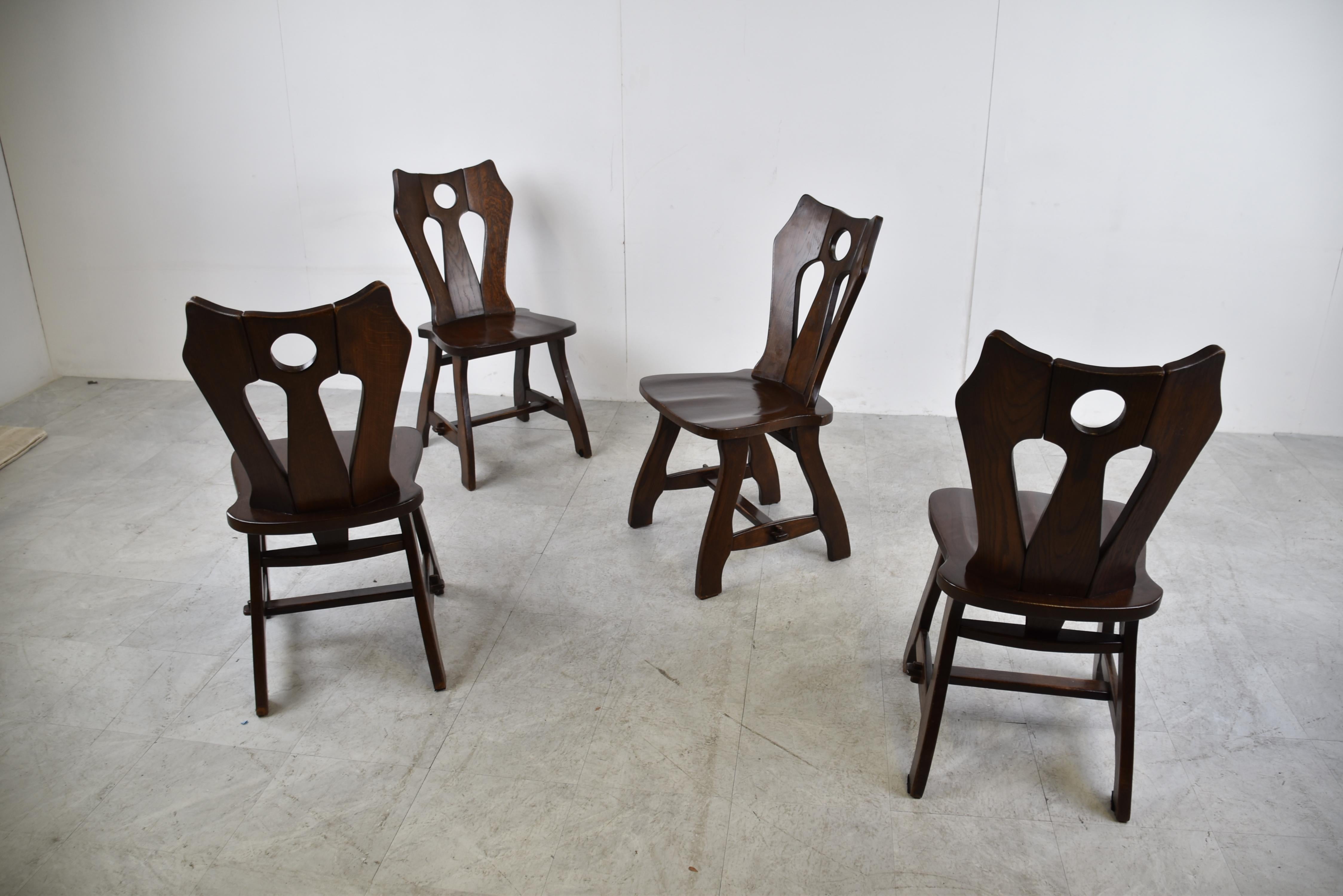 Vintage brutalist dining chairs, 1960s For Sale 1