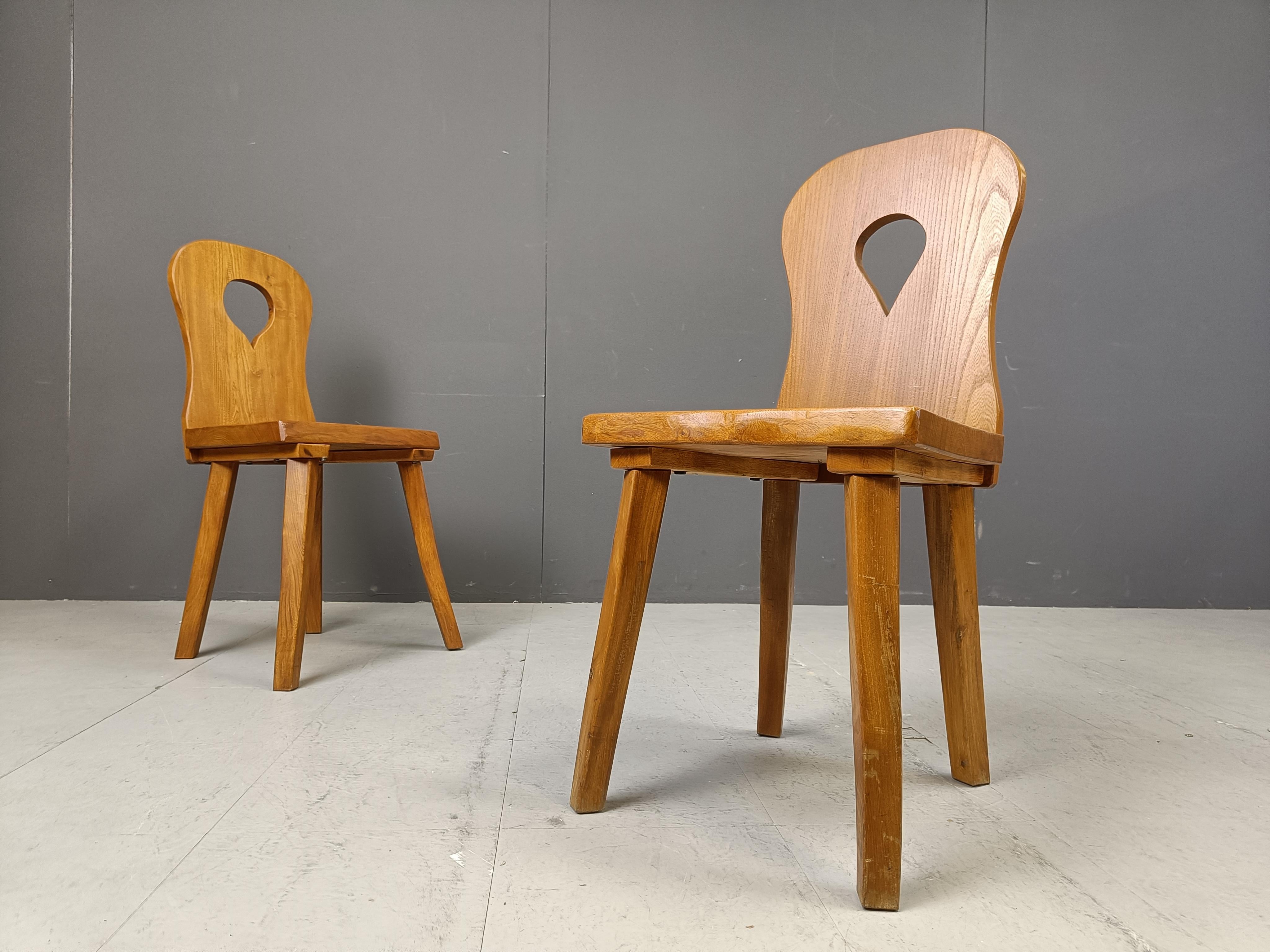 Vintage brutalist dining chairs, 1960s For Sale 1