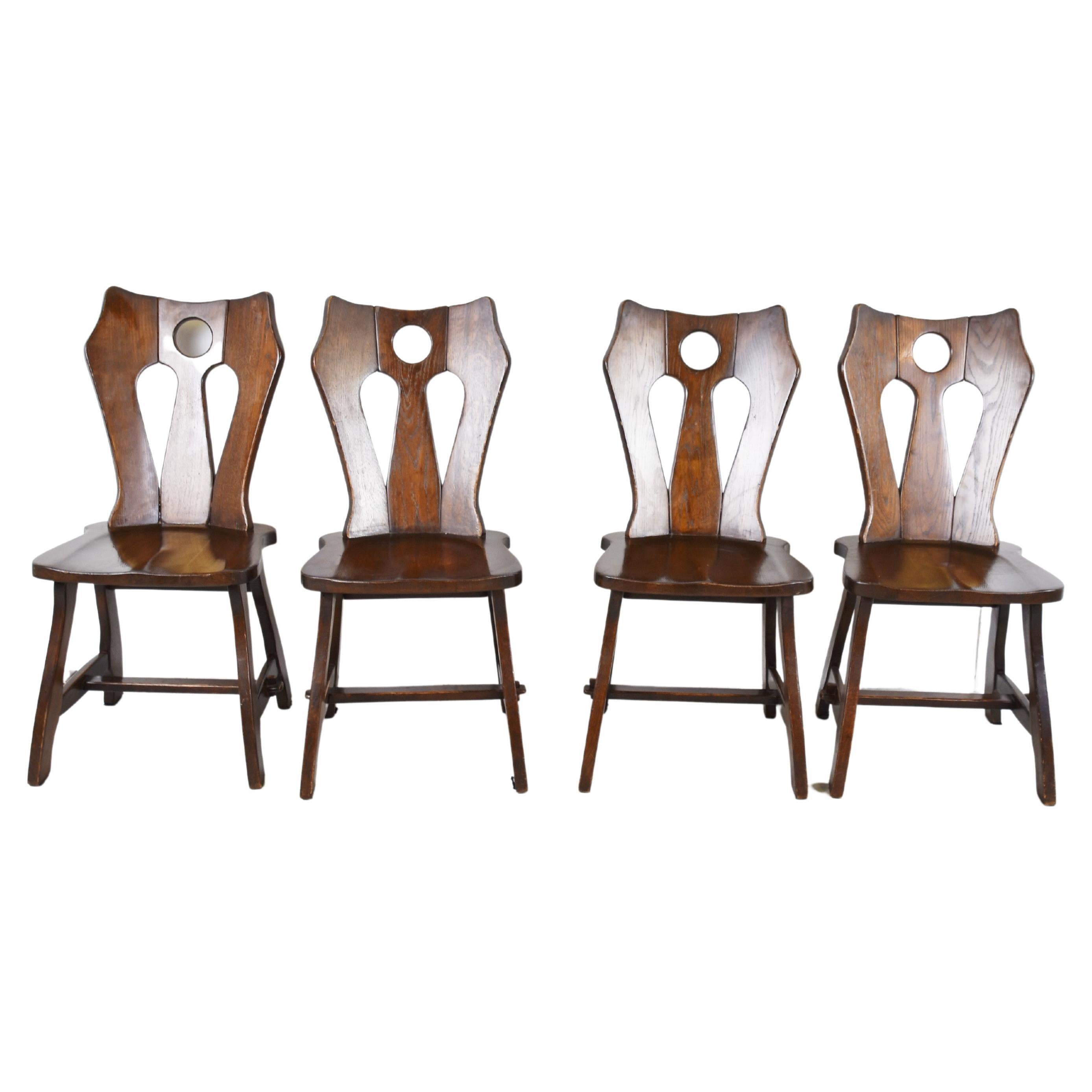 Vintage brutalist dining chairs, 1960s For Sale