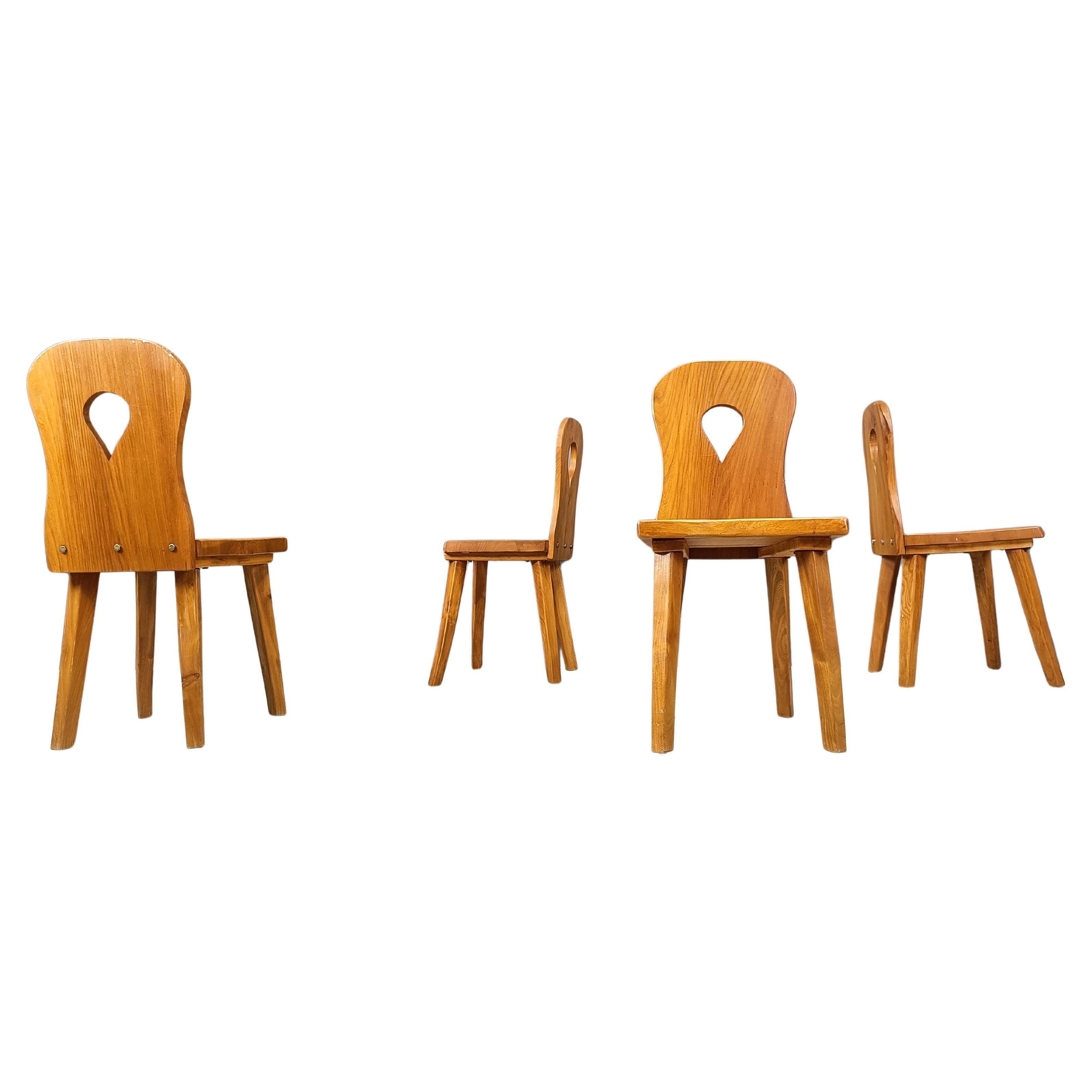 Vintage brutalist dining chairs, 1960s