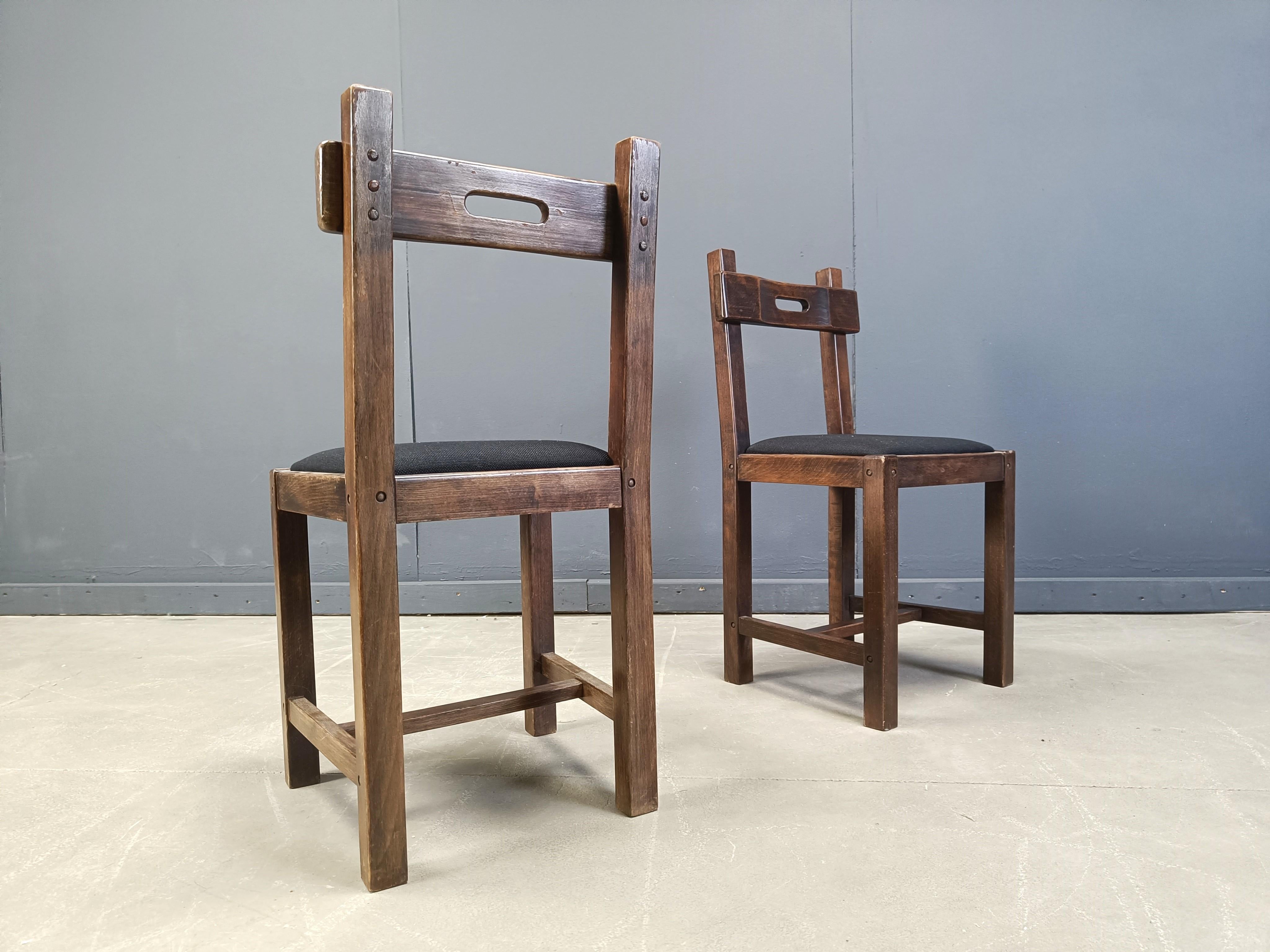 Brutalist Vintage brutalist dining chairs, 1960s  - set of 11 For Sale
