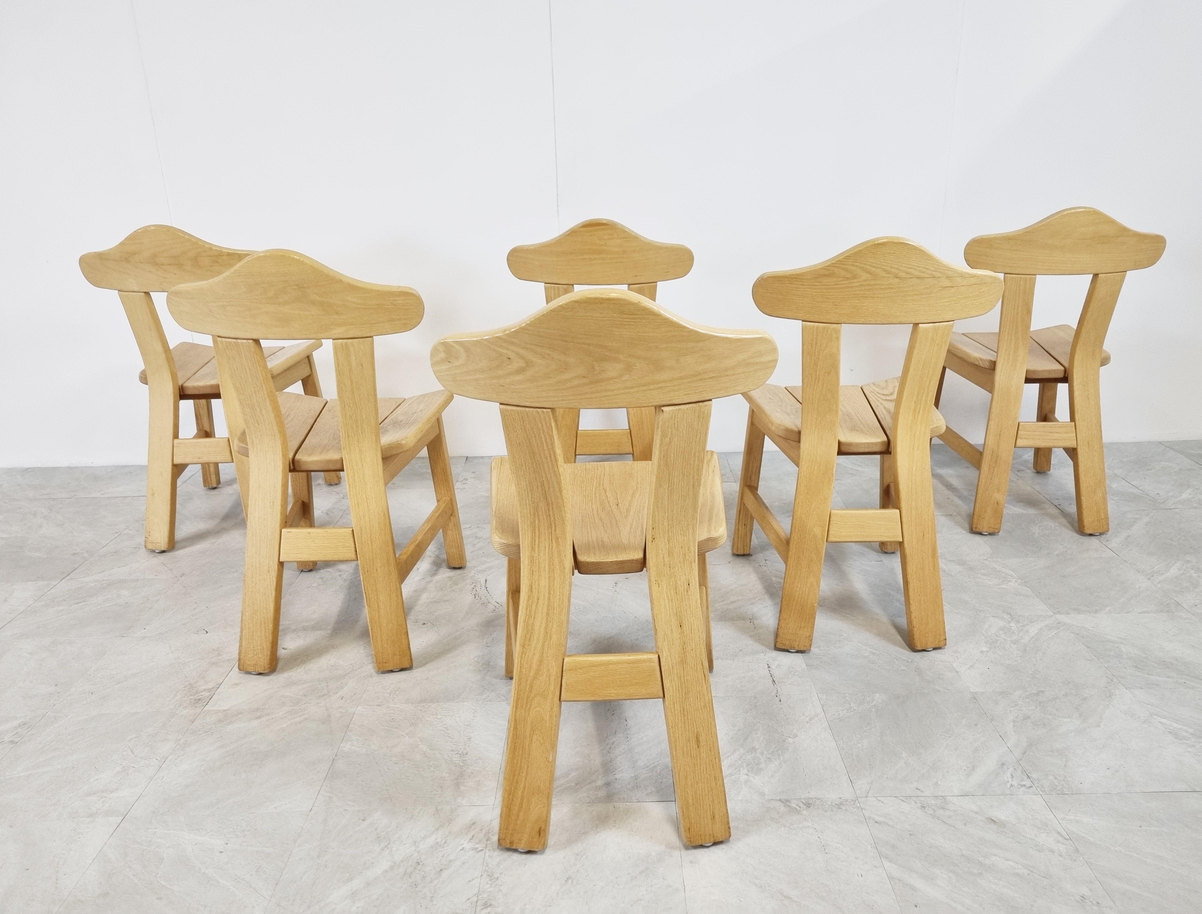 Late 20th Century Vintage Brutalist Dining Chairs, 1970s