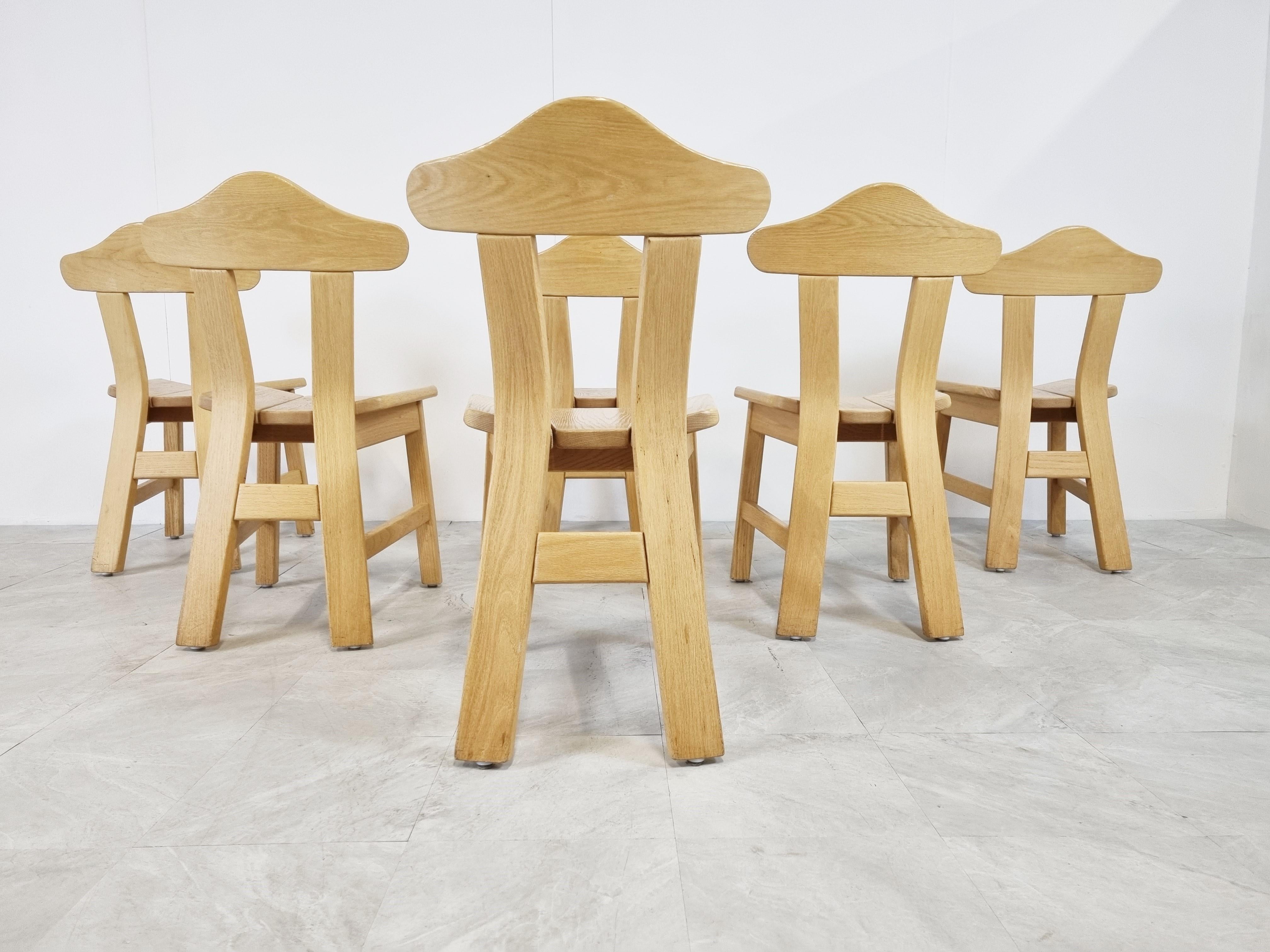 Vintage Brutalist Dining Chairs, 1970s 1