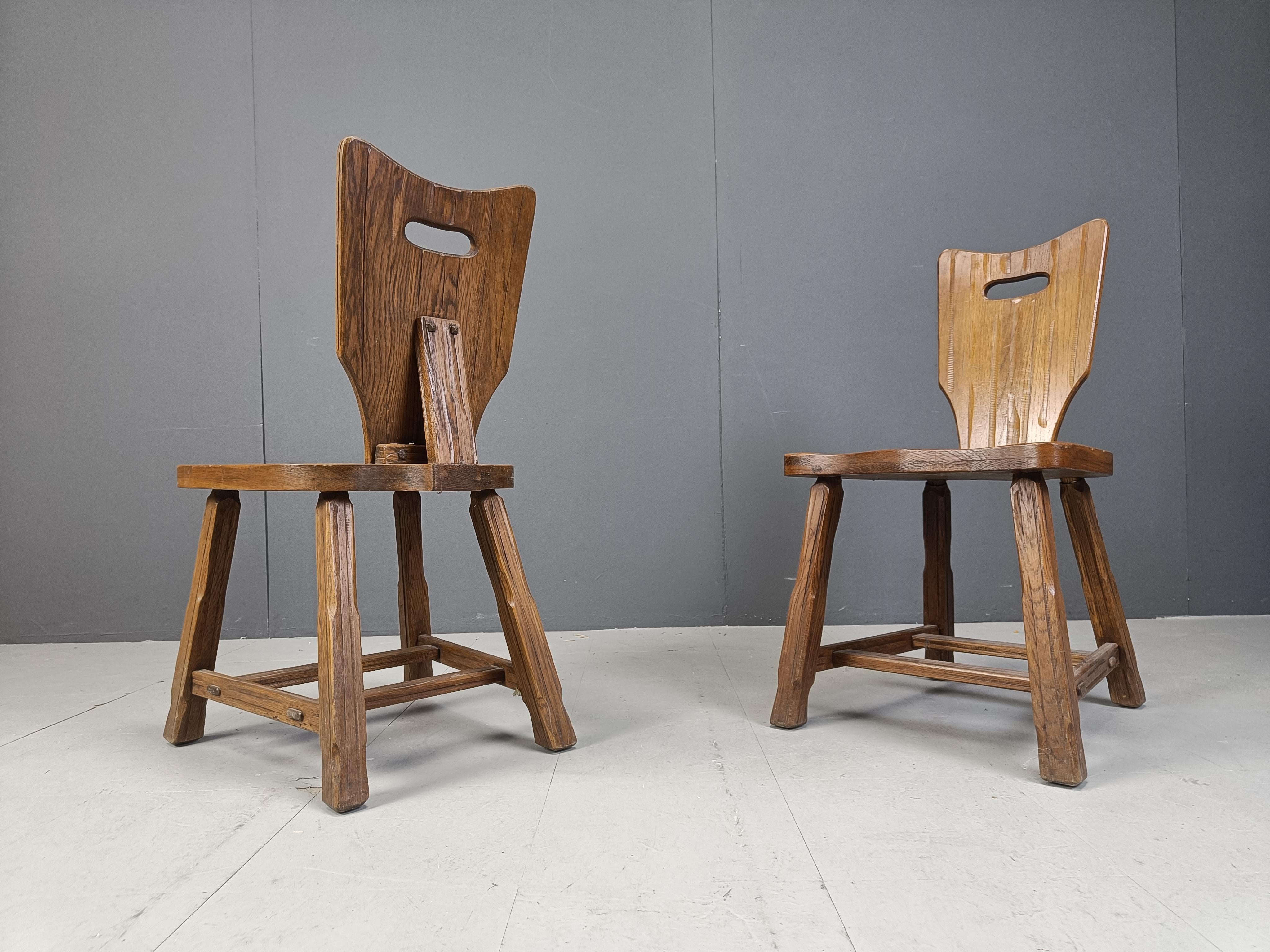 Vintage brutalist dining chairs, set of 12 - 1960s 3