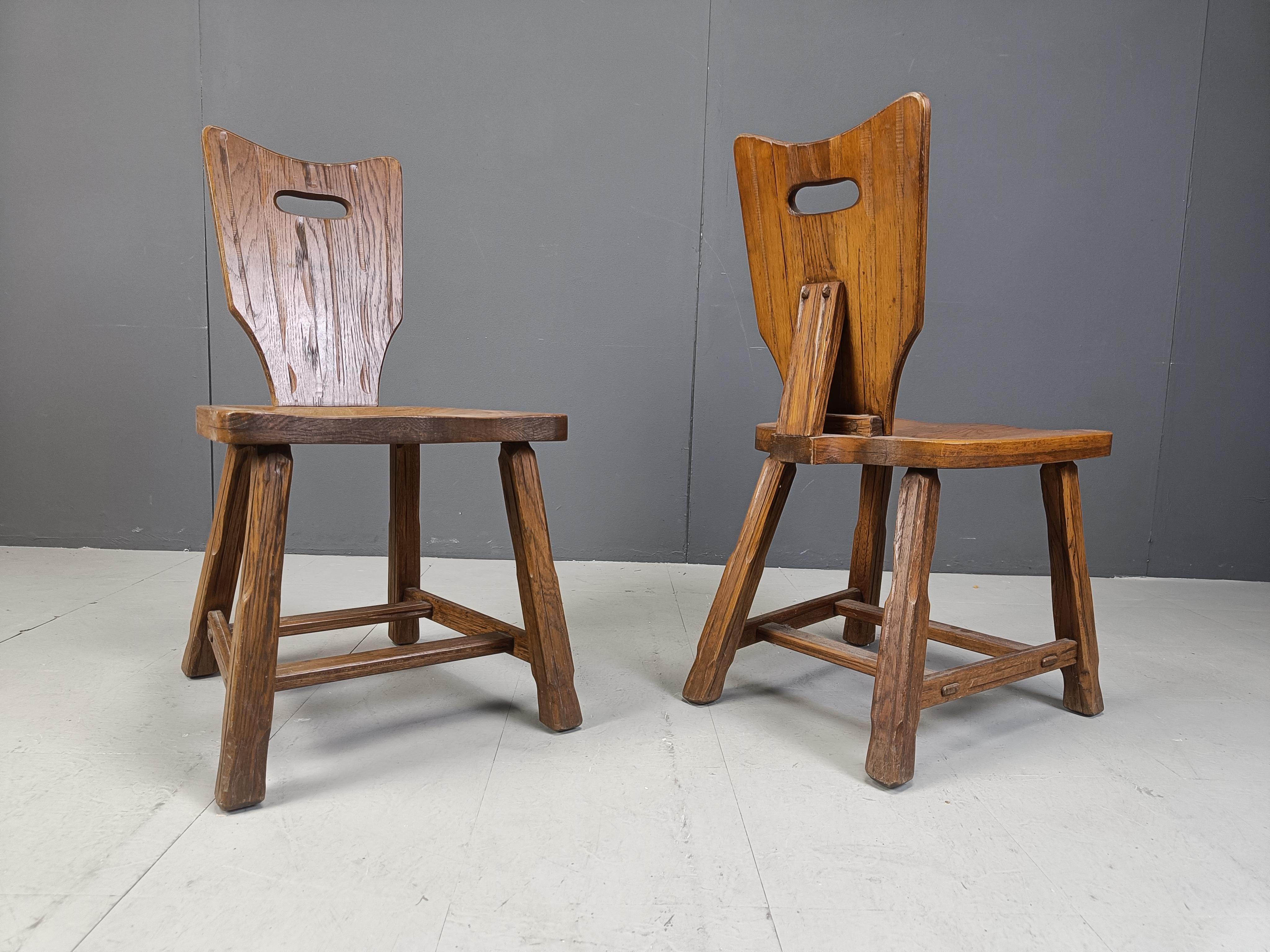 Vintage brutalist dining chairs, set of 12 - 1960s 4
