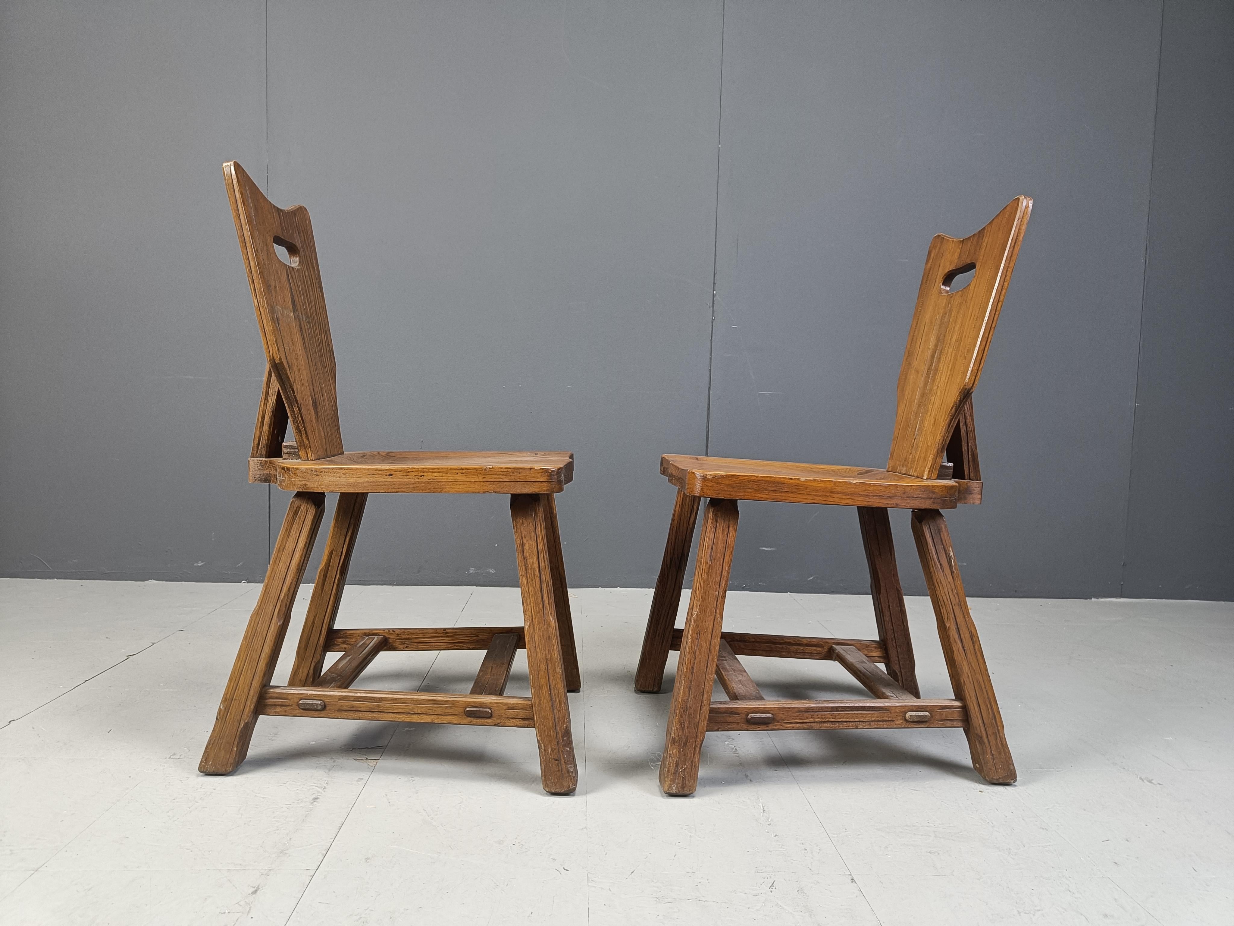 Vintage brutalist dining chairs, set of 12 - 1960s 5