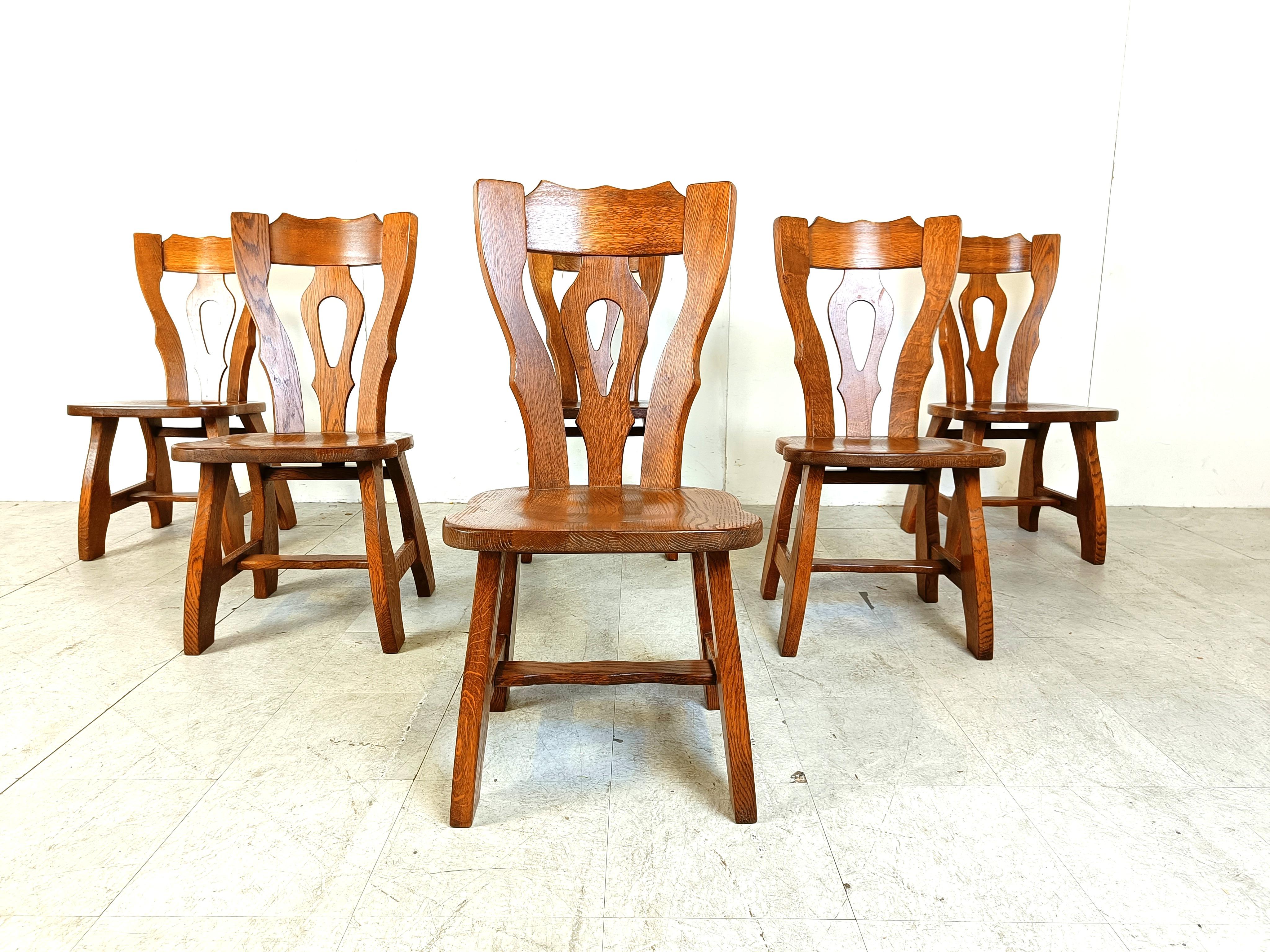 Vintage brutalist dining chairs, set of 12 - 1960s In Good Condition For Sale In HEVERLEE, BE