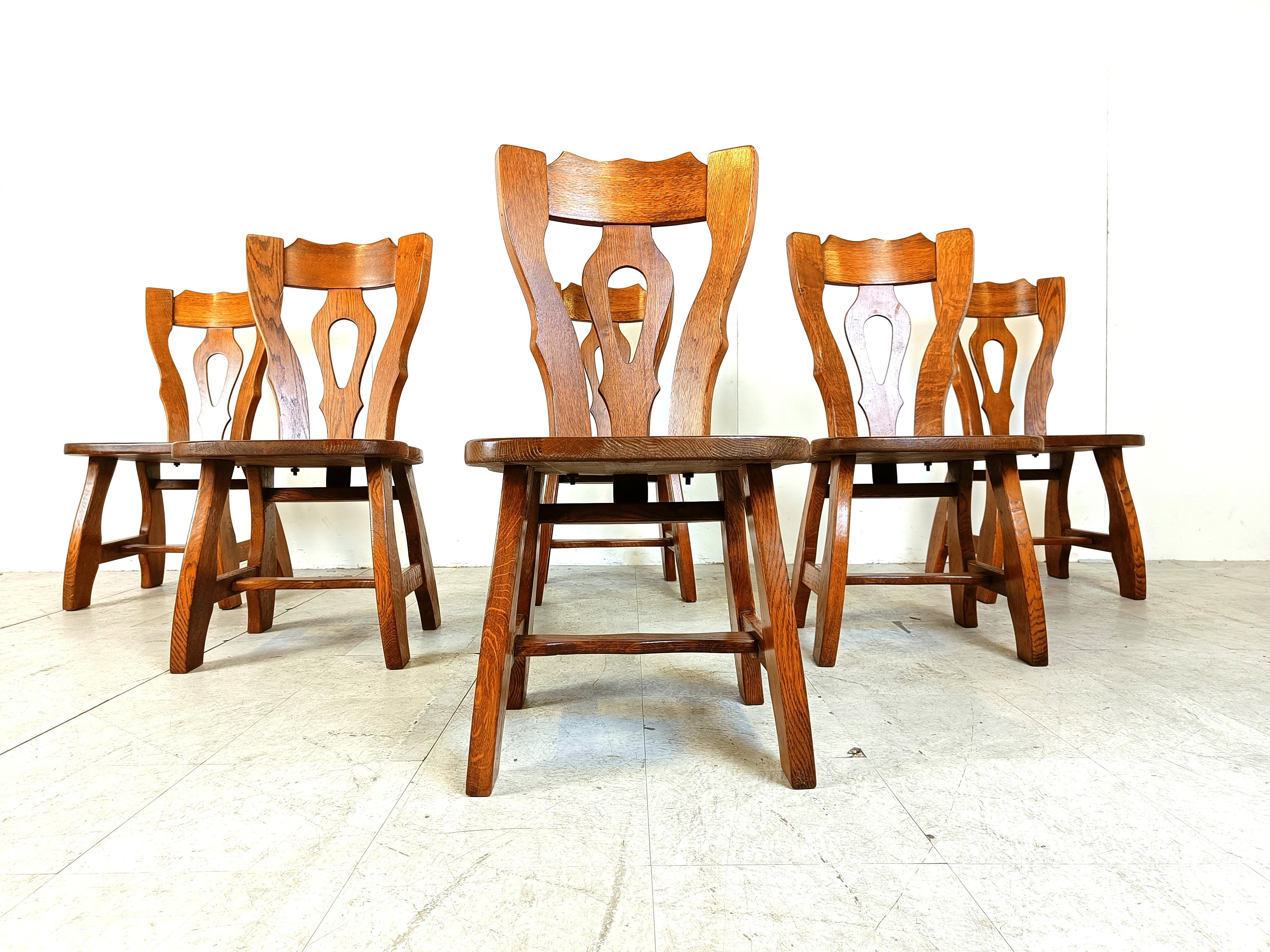Mid-20th Century Vintage brutalist dining chairs, set of 12 - 1960s For Sale