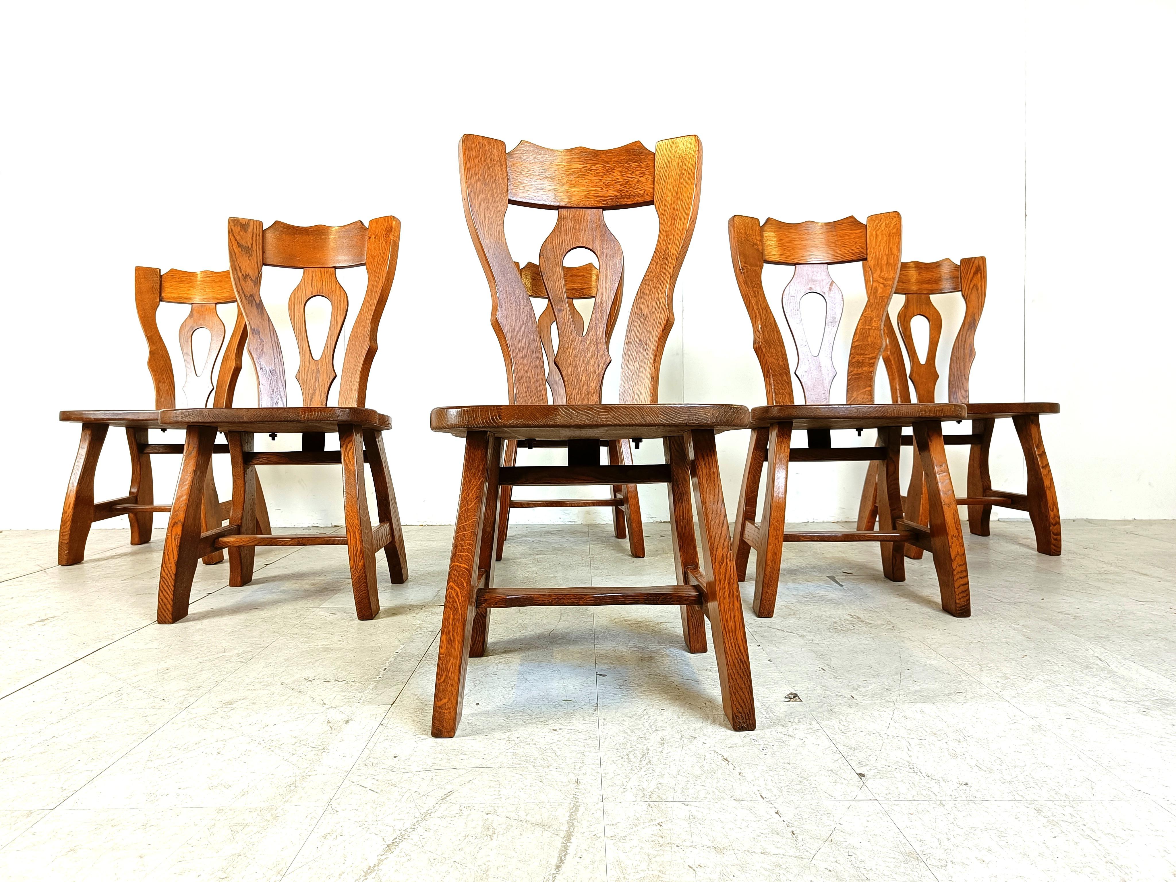 Mid-20th Century Vintage brutalist dining chairs, set of 12 - 1960s