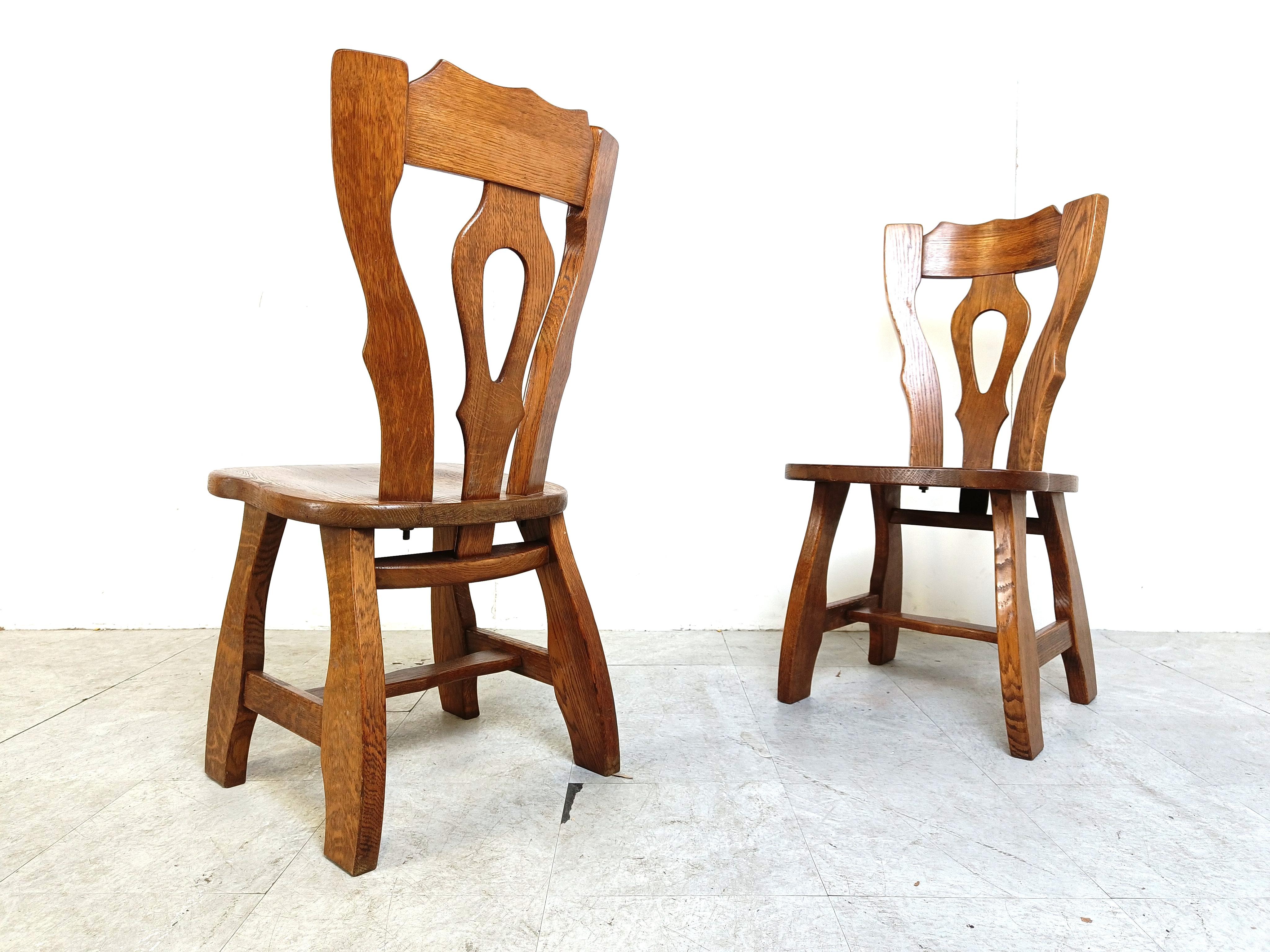 Vintage brutalist dining chairs, set of 12 - 1960s For Sale 1