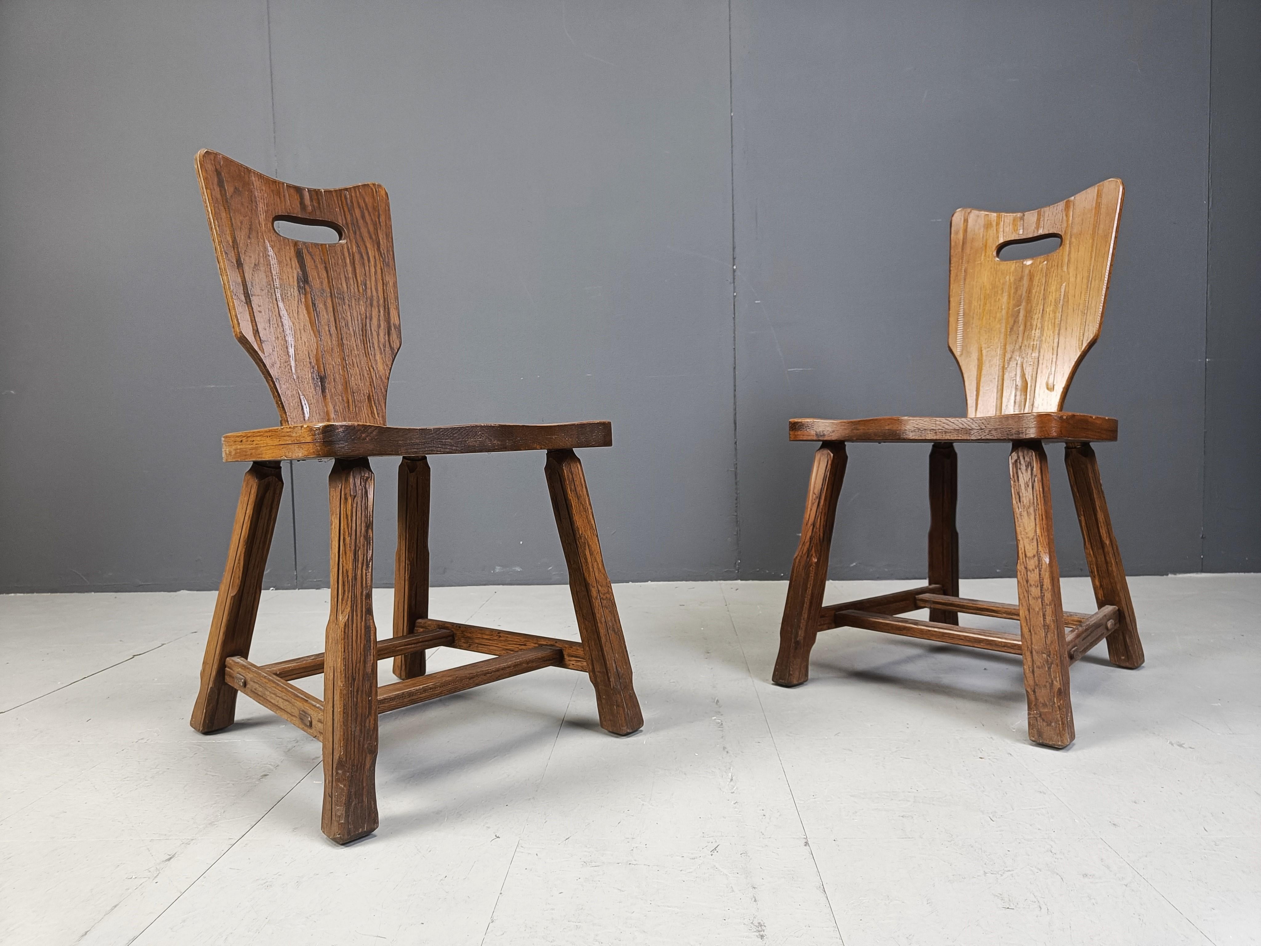 Vintage brutalist dining chairs, set of 12 - 1960s 2