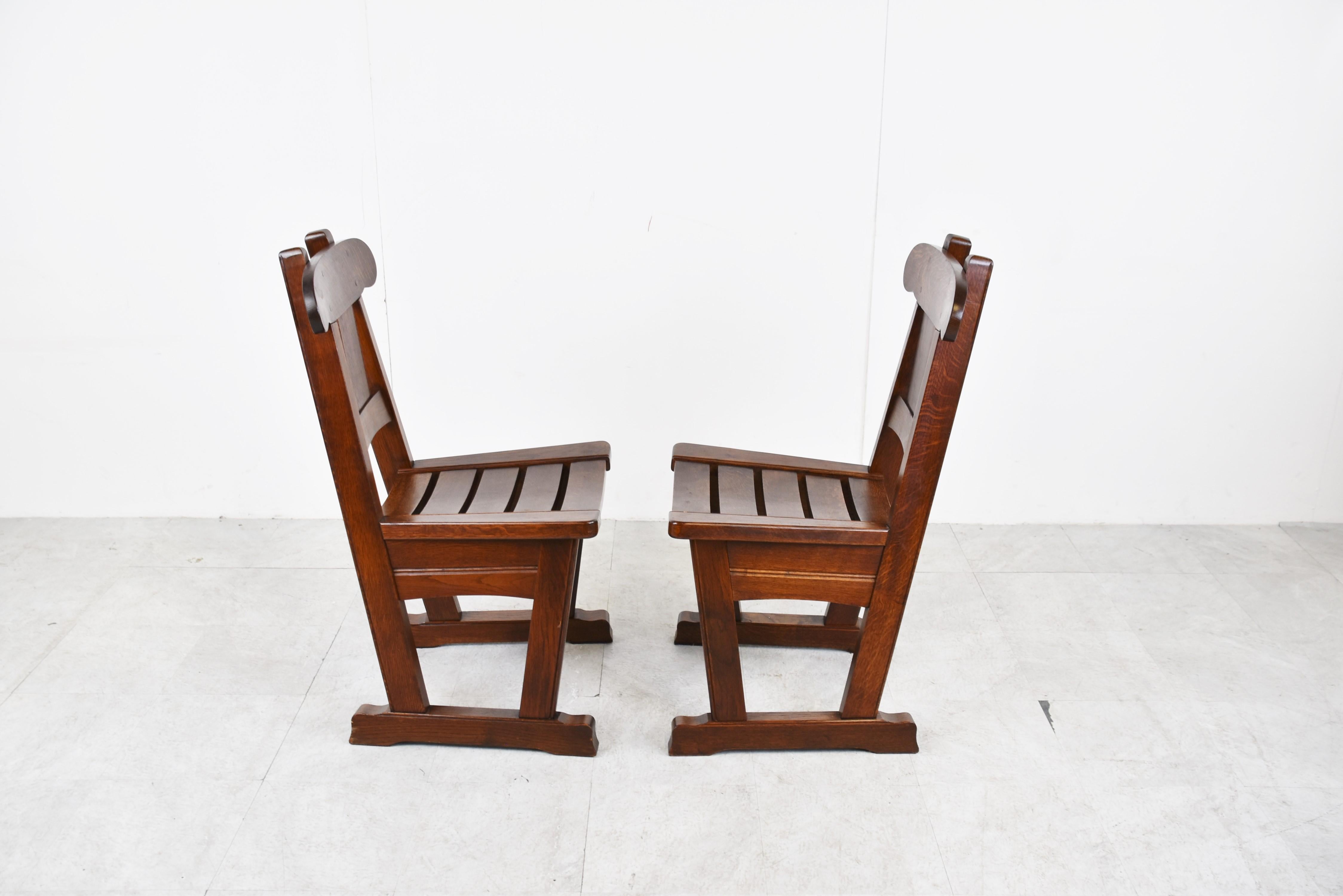 Vintage Brutalist Dining Chairs, Set of 4, 1960s For Sale 4