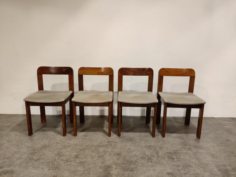 Mid-Century Modern Vintage Brutalist Dining Chairs, Set of 4, 1960s