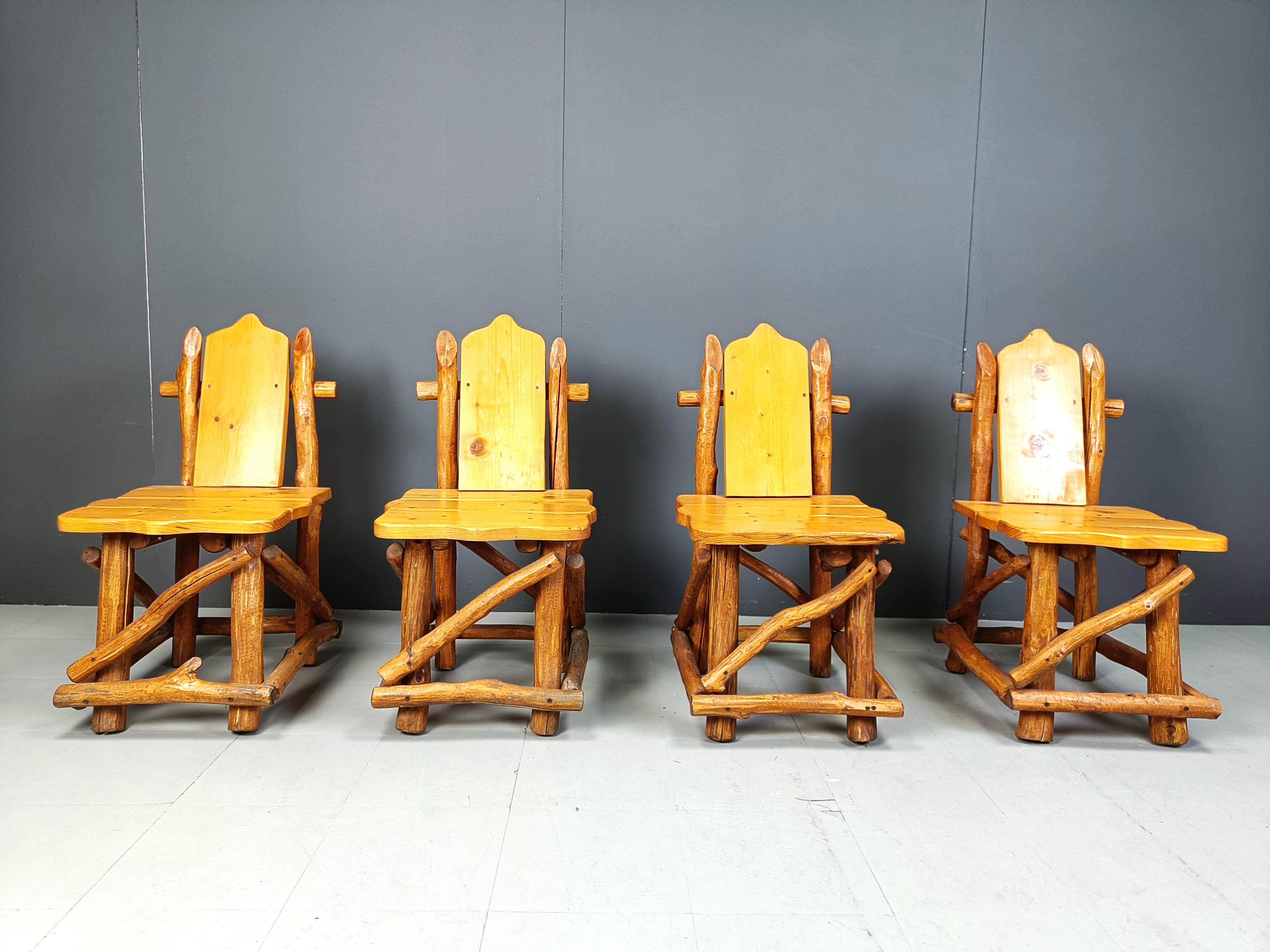 German Vintage brutalist dining chairs, set of 4 - 1960s For Sale