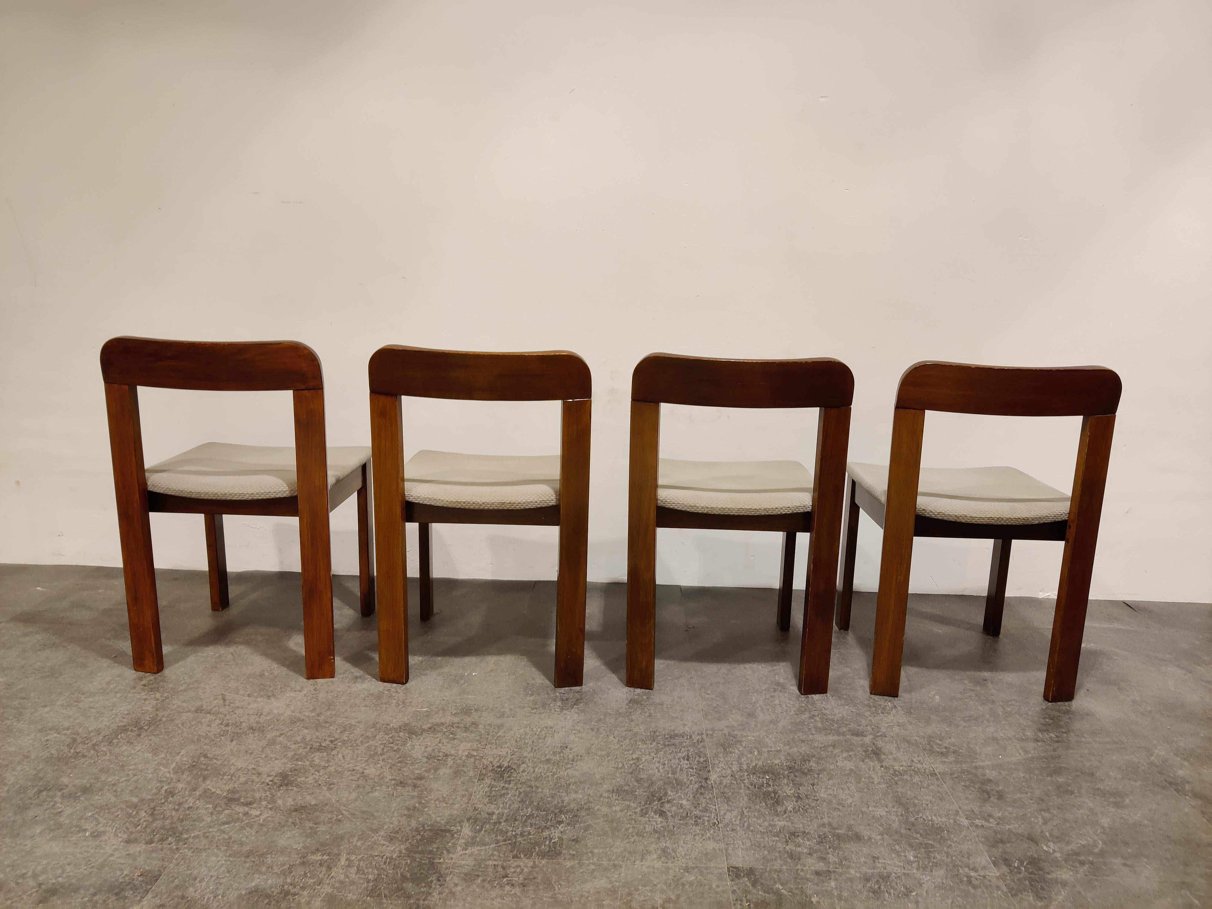Vintage Brutalist Dining Chairs, Set of 4, 1960s In Good Condition In Leuven, Vlaams Gewest
