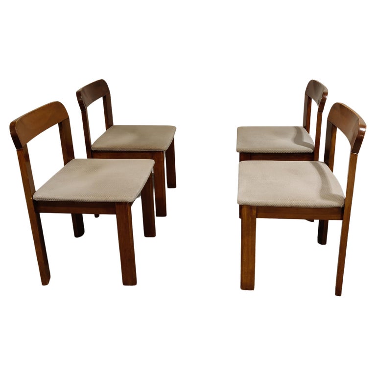 Vintage Brutalist Dining Chairs, Set of 4, 1960s