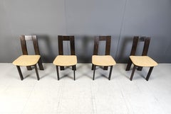 Vintage brutalist dining chairs, set of 4 - 1970s