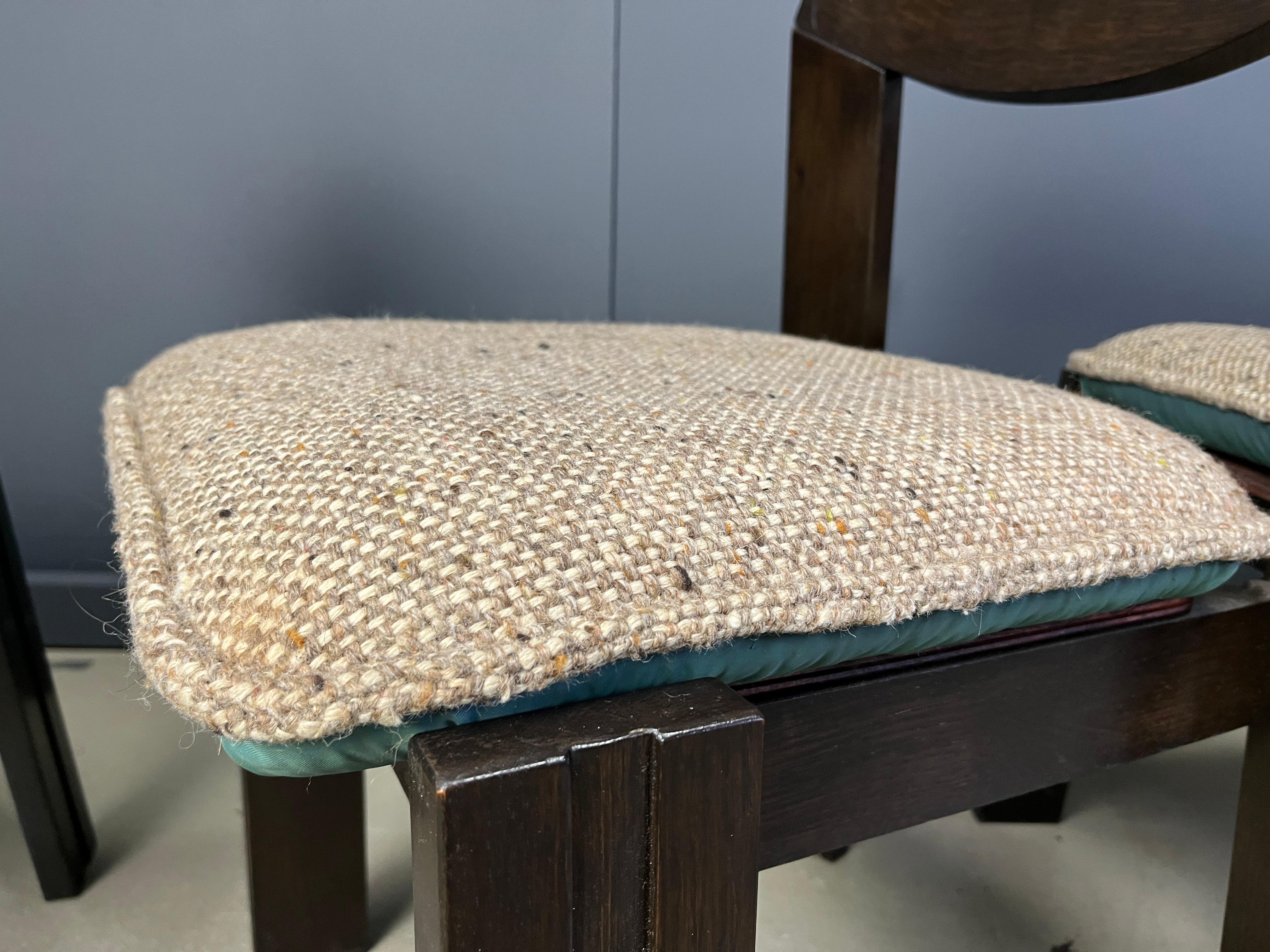 Brutalist Vintage brutalist dining chairs, set of 5 - 1970s For Sale