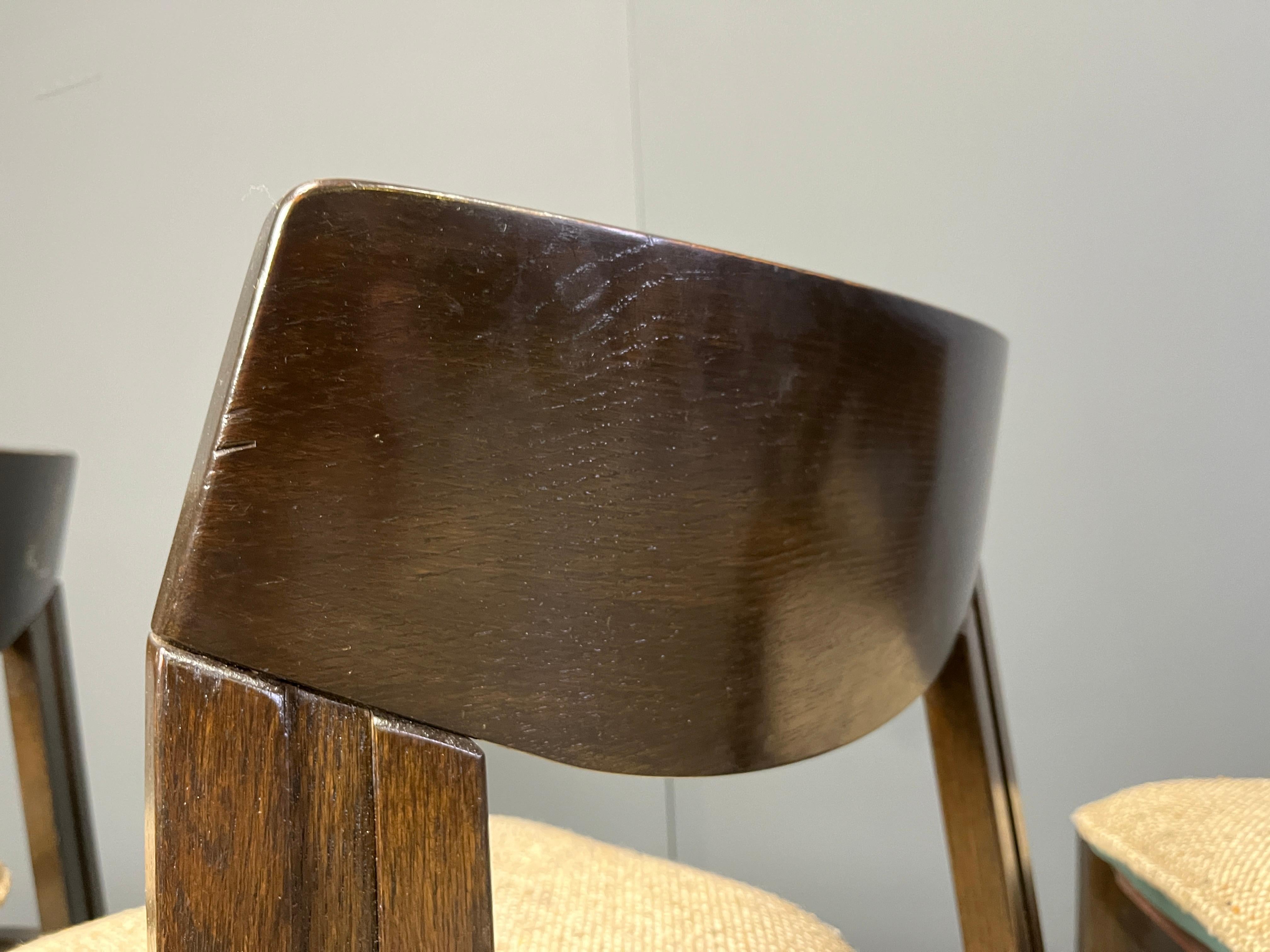 German Vintage brutalist dining chairs, set of 5 - 1970s For Sale