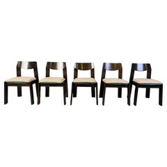 Set di 5 sedie da pranzo brutaliste vintage - Anni '70