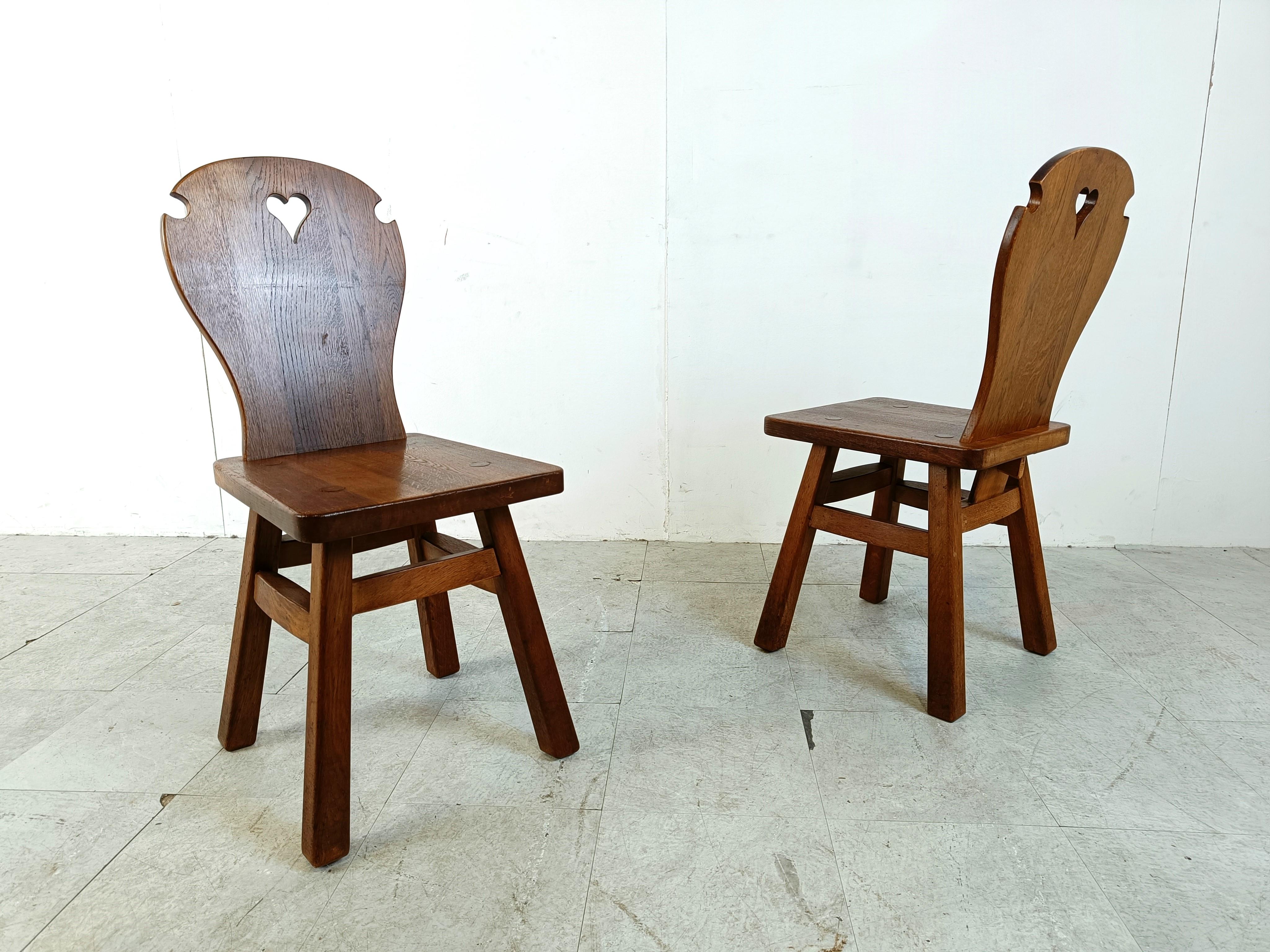 Vintage brutalist dining chairs, set of 6 - 1960s  For Sale 3