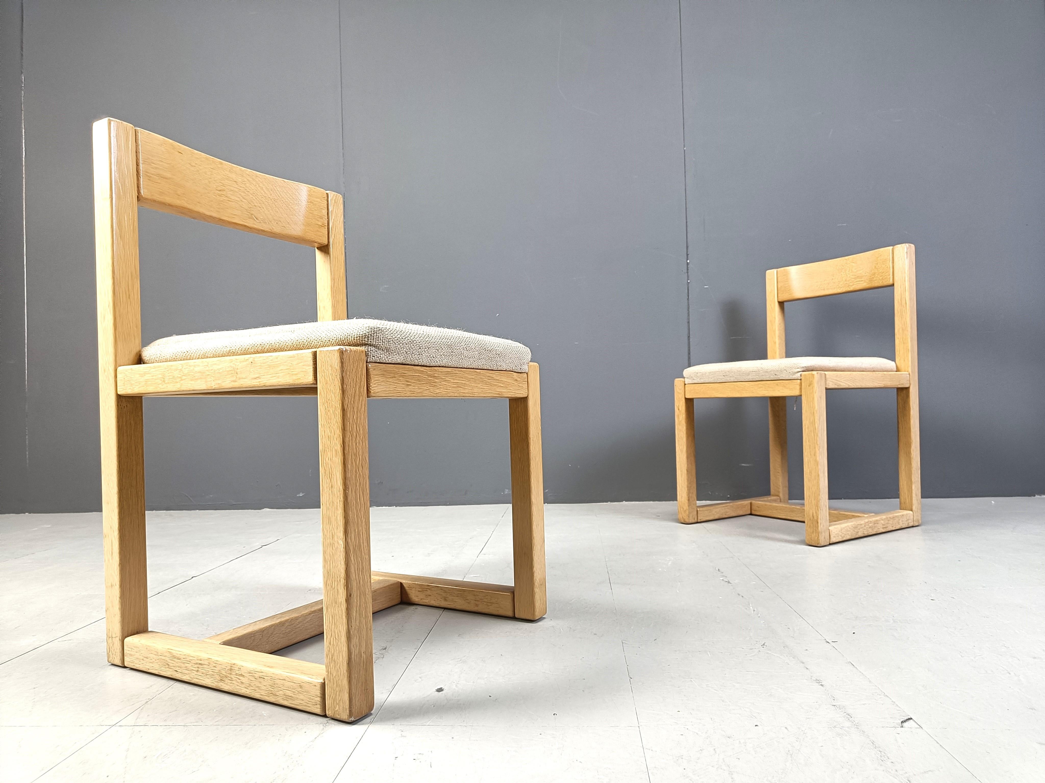 Vintage brutalist dining chairs, set of 6 - 1960s For Sale 3