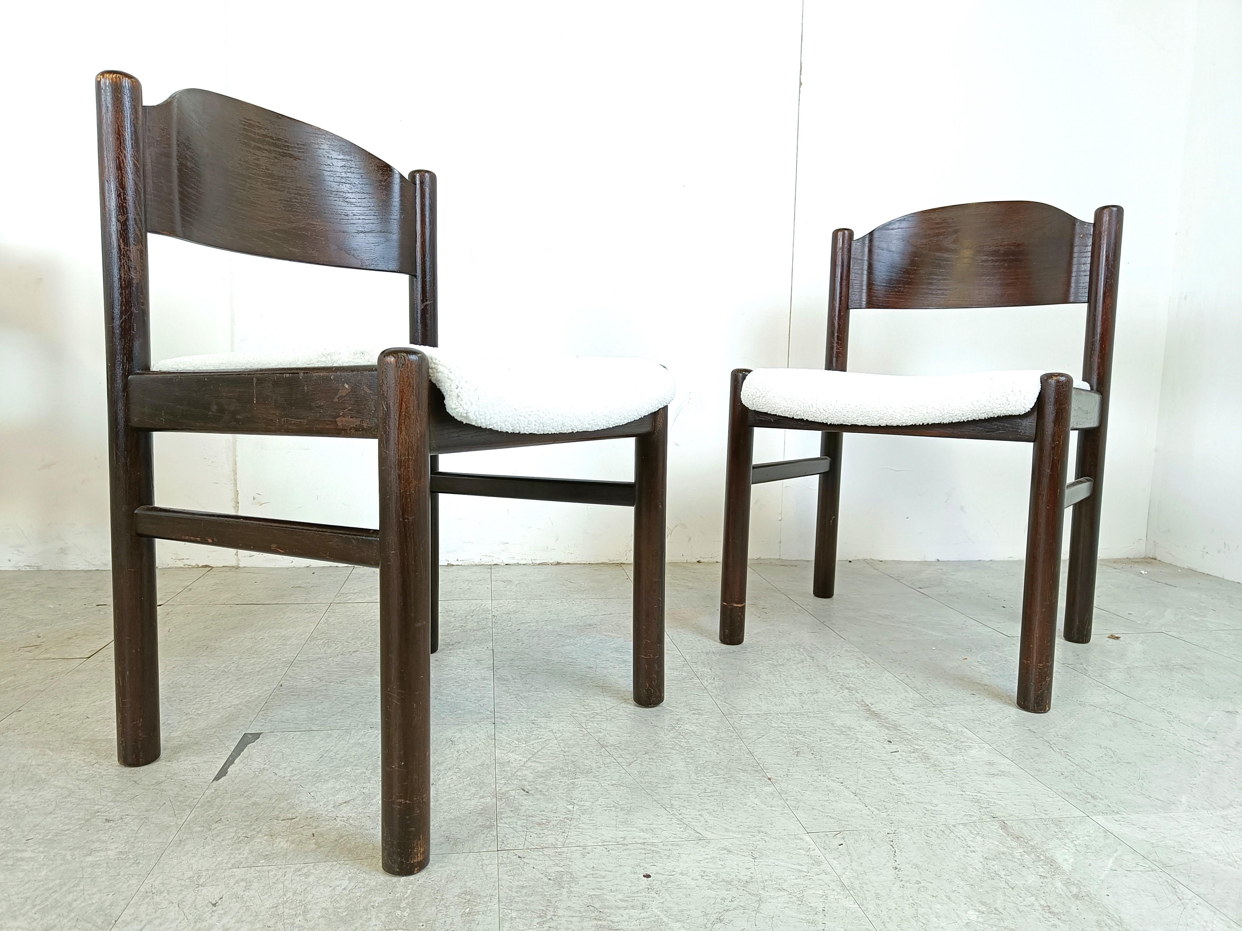 Vintage brutalist dining chairs, set of 6 - 1960s For Sale 4