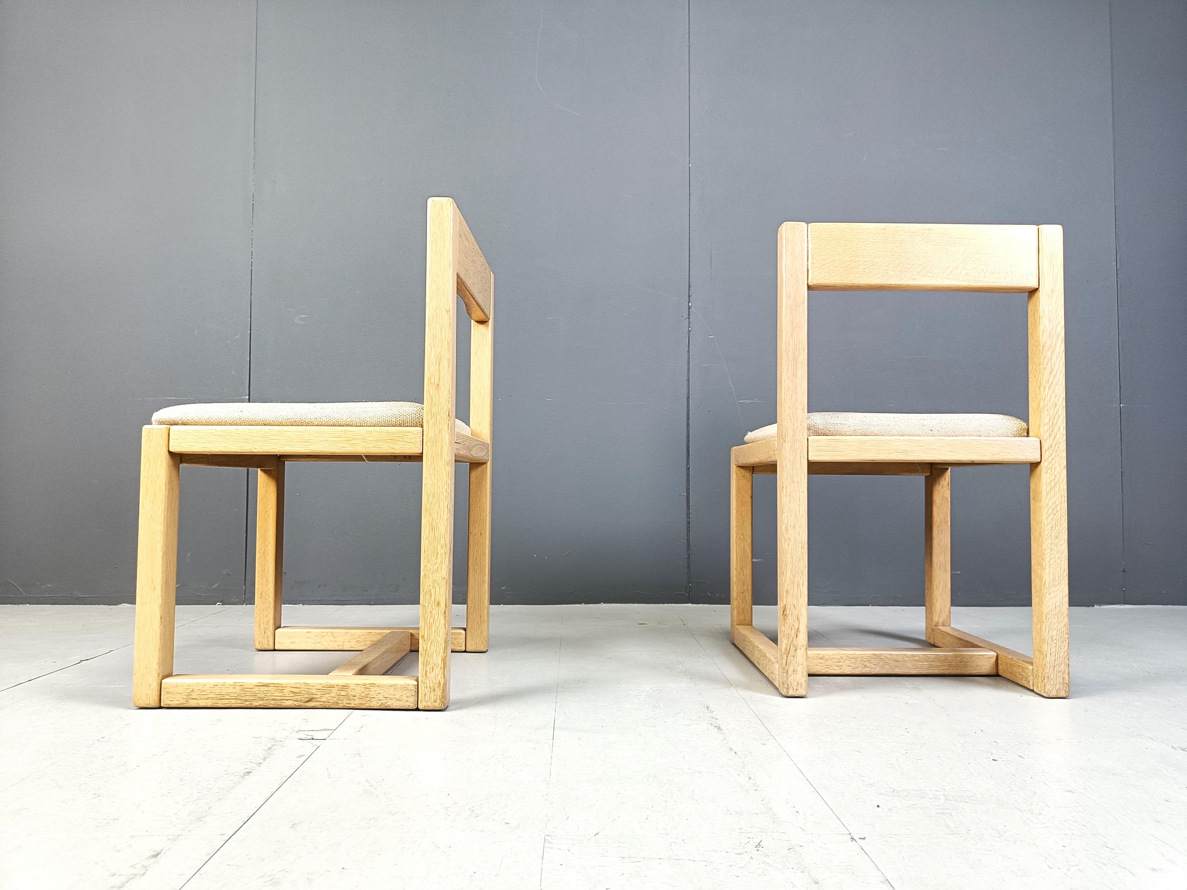 Vintage brutalist dining chairs, set of 6 - 1960s For Sale 4