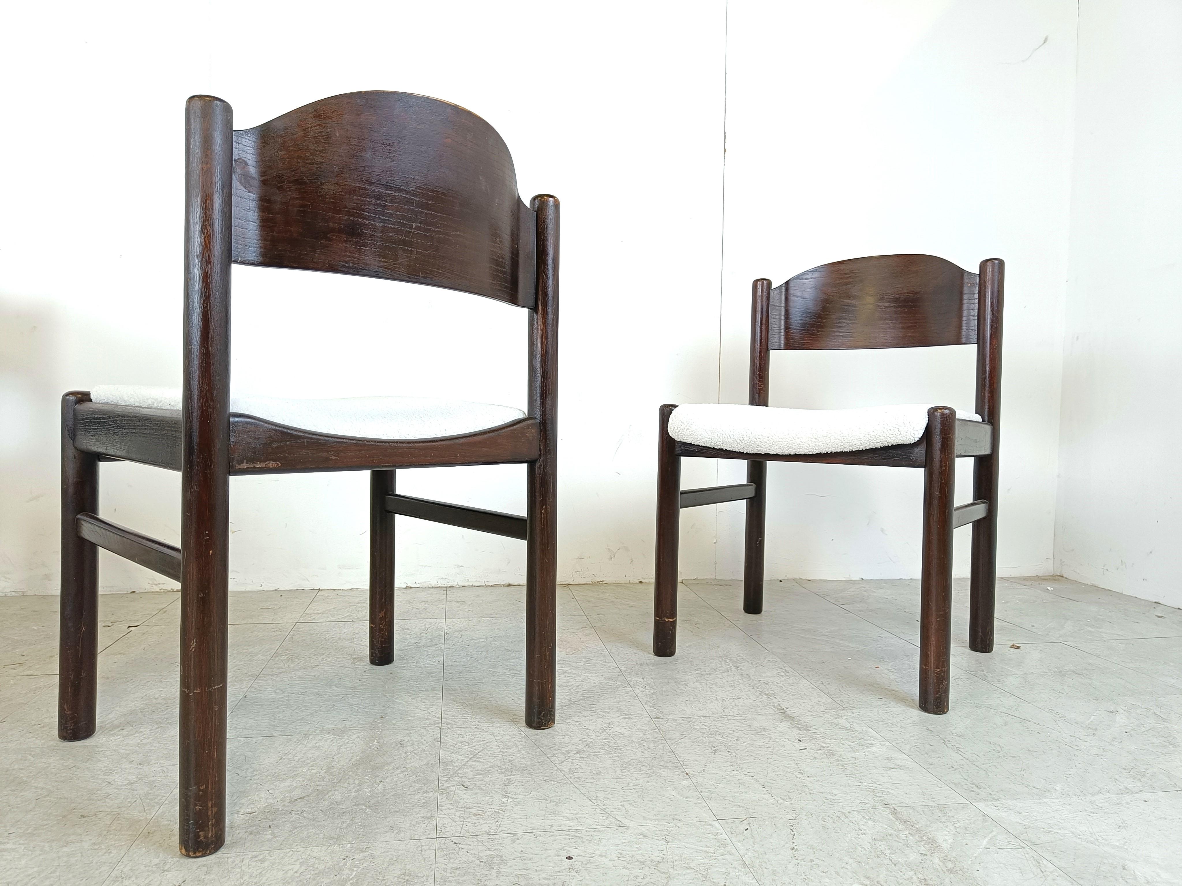 Vintage brutalist dining chairs, set of 6 - 1960s 5