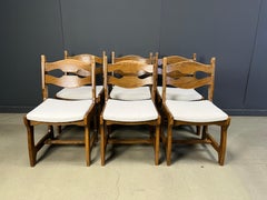 Vintage brutalistische Esszimmerstühle, 6er-Set, 1960er-Jahre