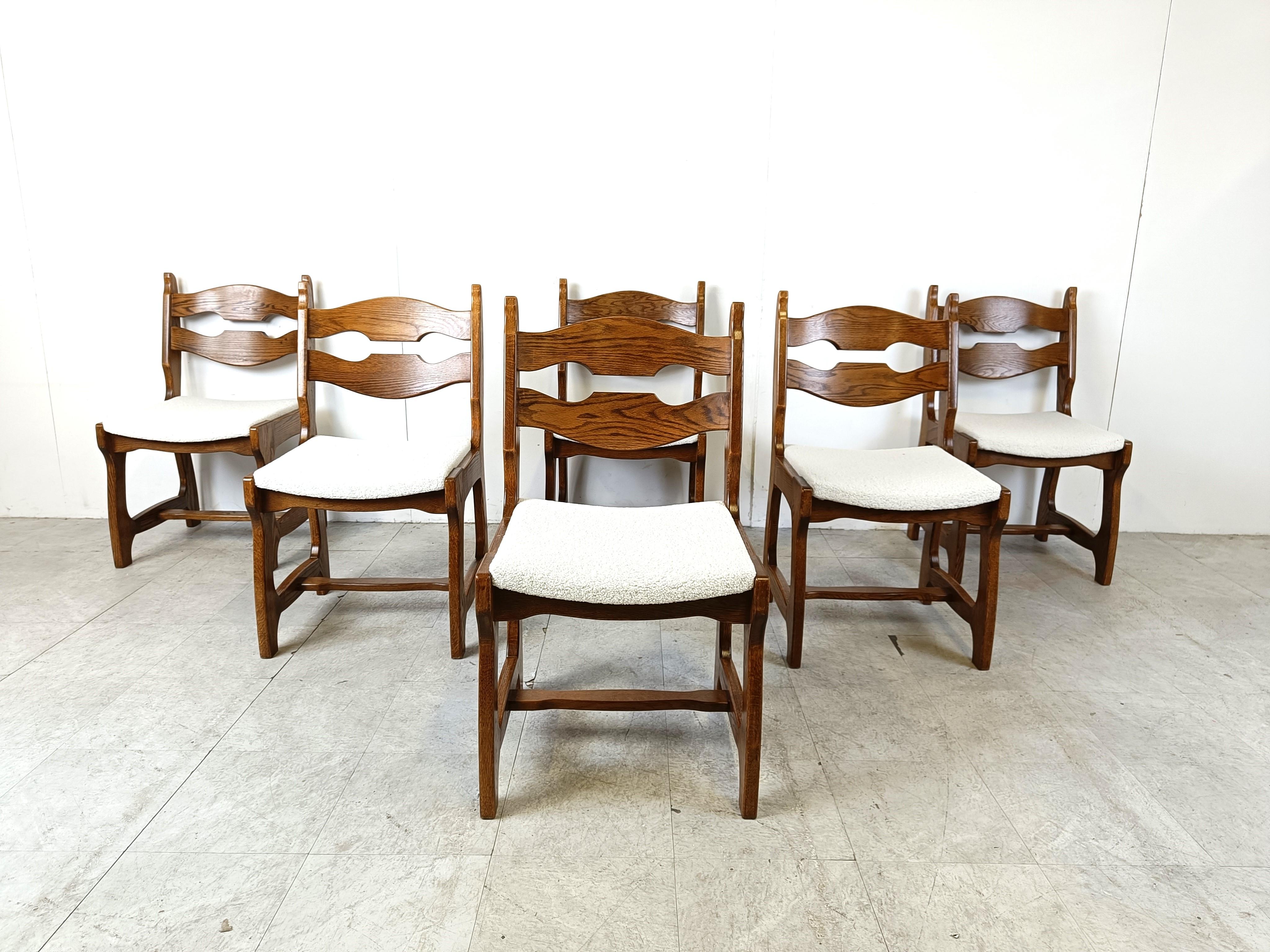 Brutalist Vintage brutalist dining chairs, set of 6 - 1960s 