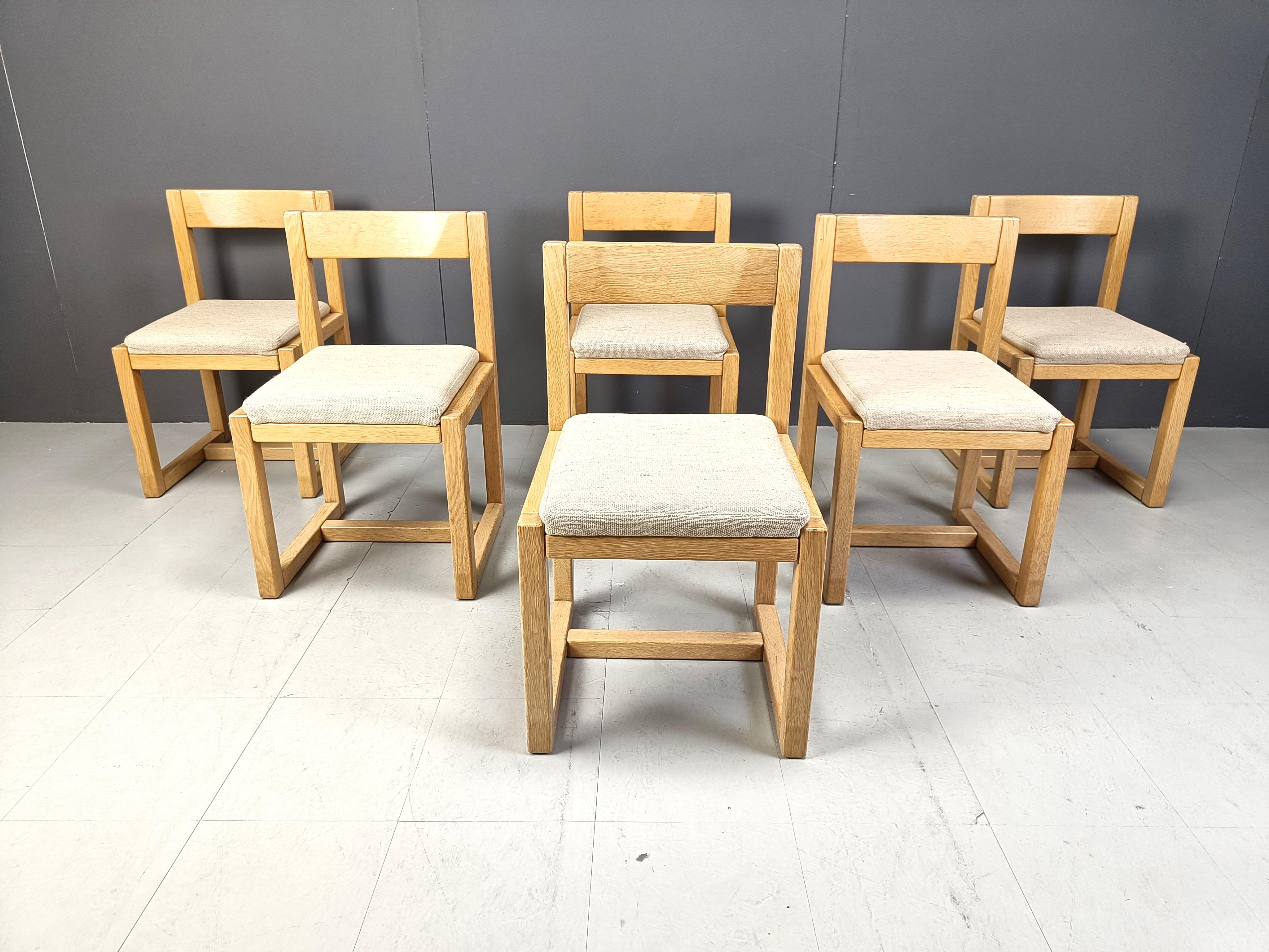 Brutalist Vintage brutalist dining chairs, set of 6 - 1960s For Sale