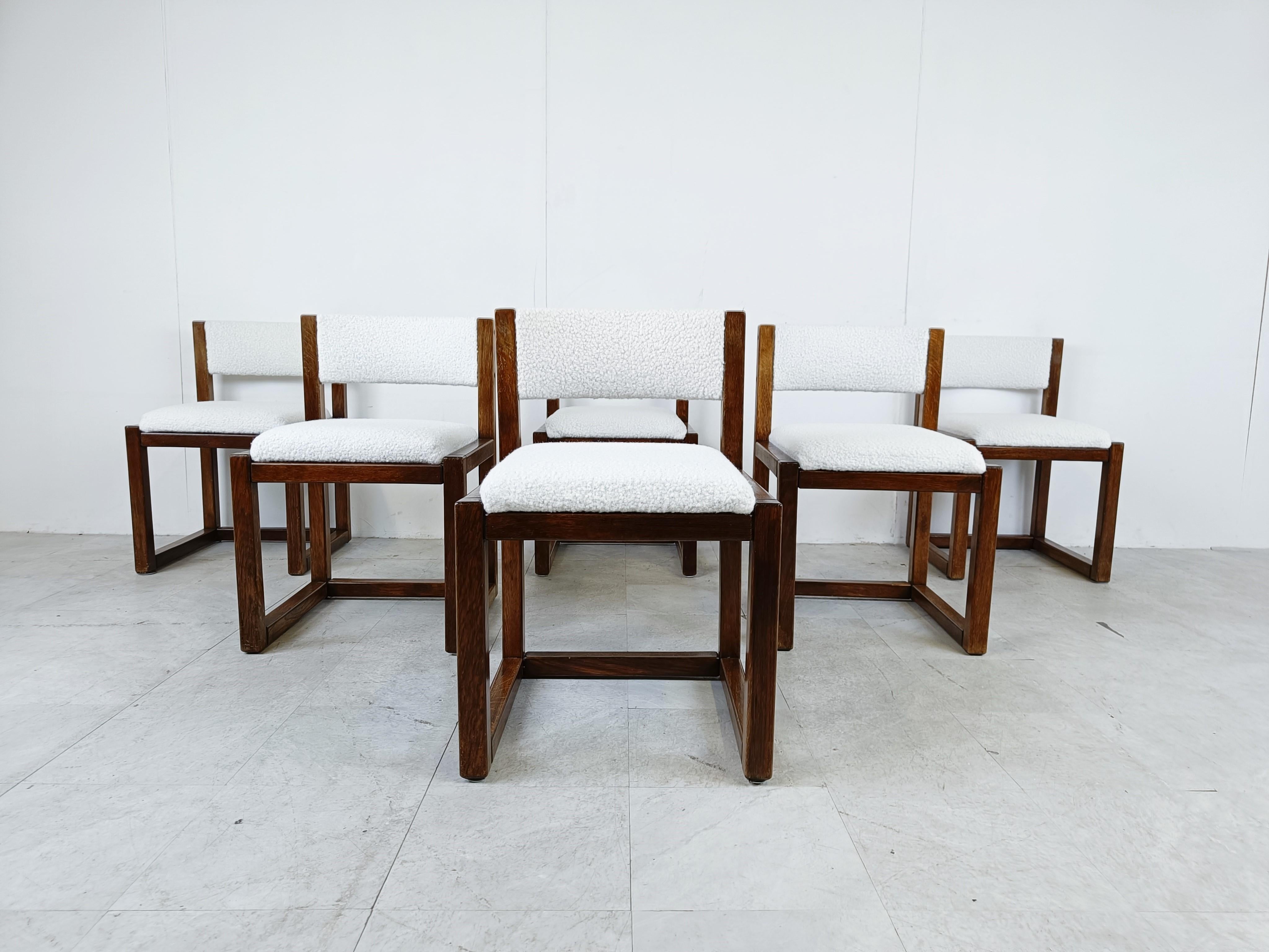 Vintage Brutalist Dining Chairs, Set of 6 - 1960s In Good Condition In HEVERLEE, BE