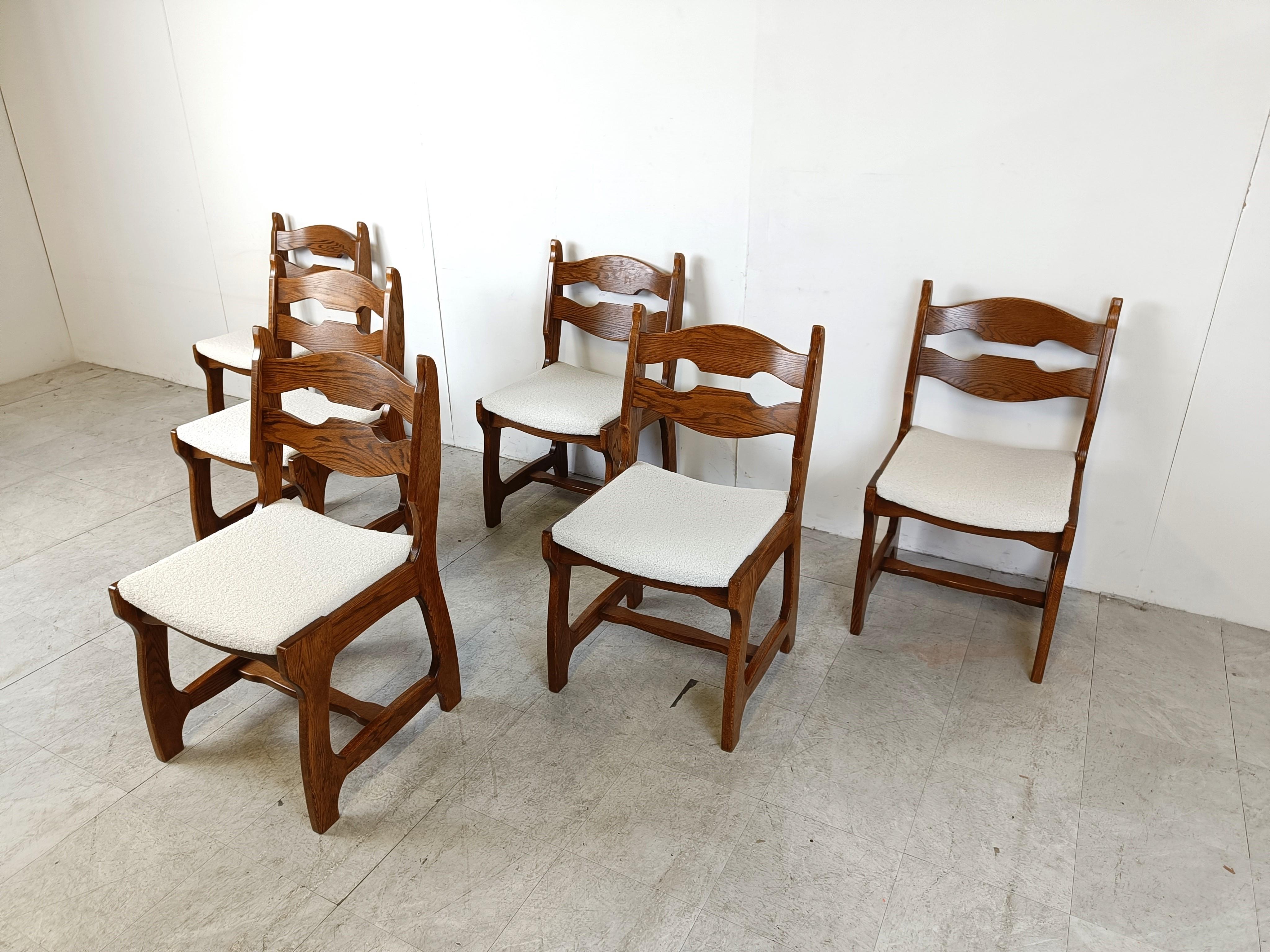 German Vintage brutalist dining chairs, set of 6 - 1960s 