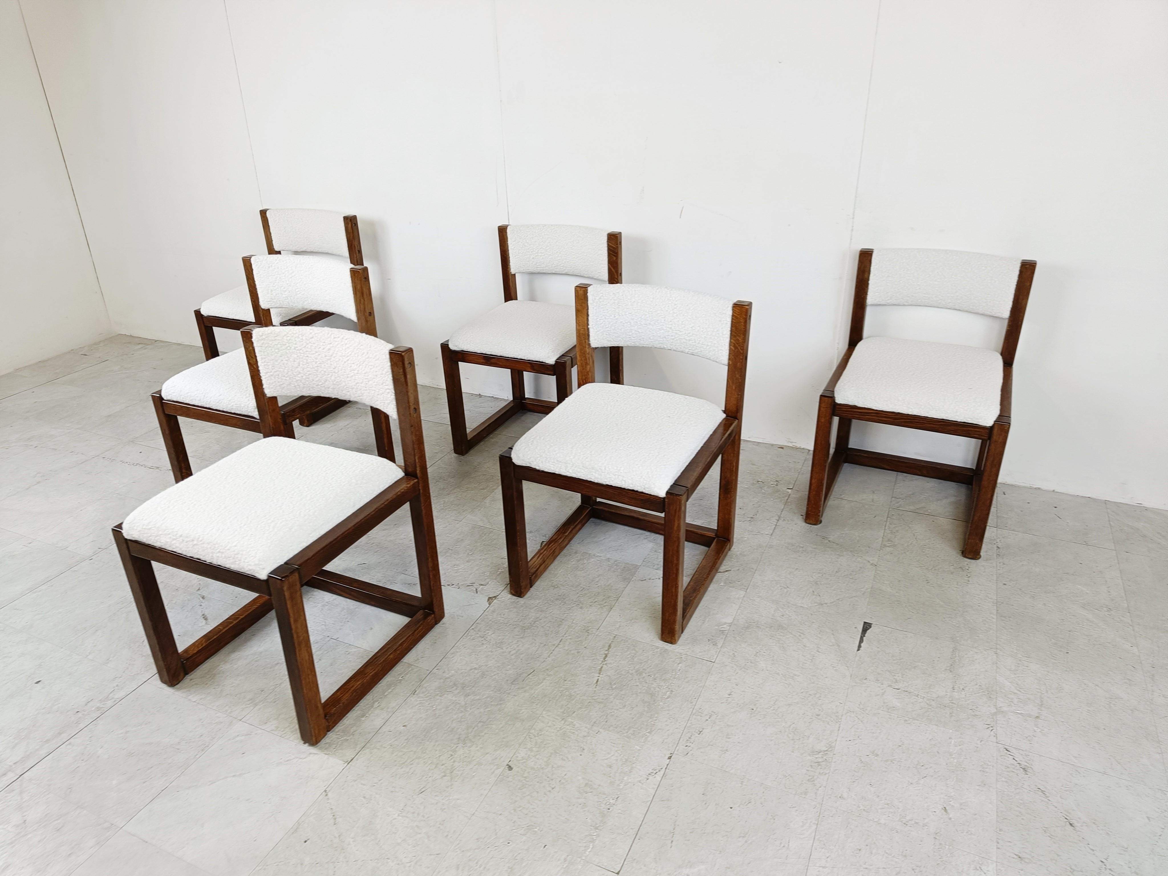 Mid-20th Century Vintage Brutalist Dining Chairs, Set of 6 - 1960s