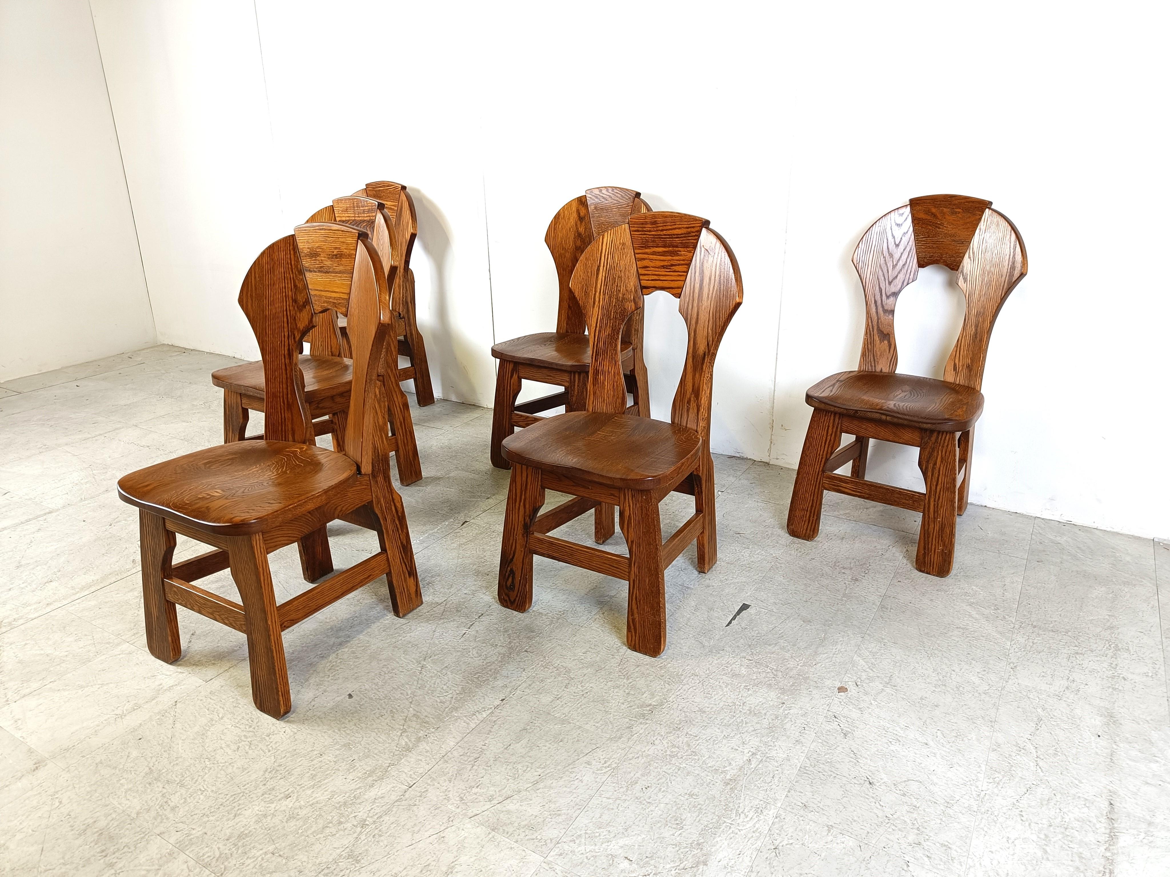 Vintage-Esszimmerstühle im Stil des Brutalismus, 6er-Set, 1960er Jahre (Mitte des 20. Jahrhunderts) im Angebot