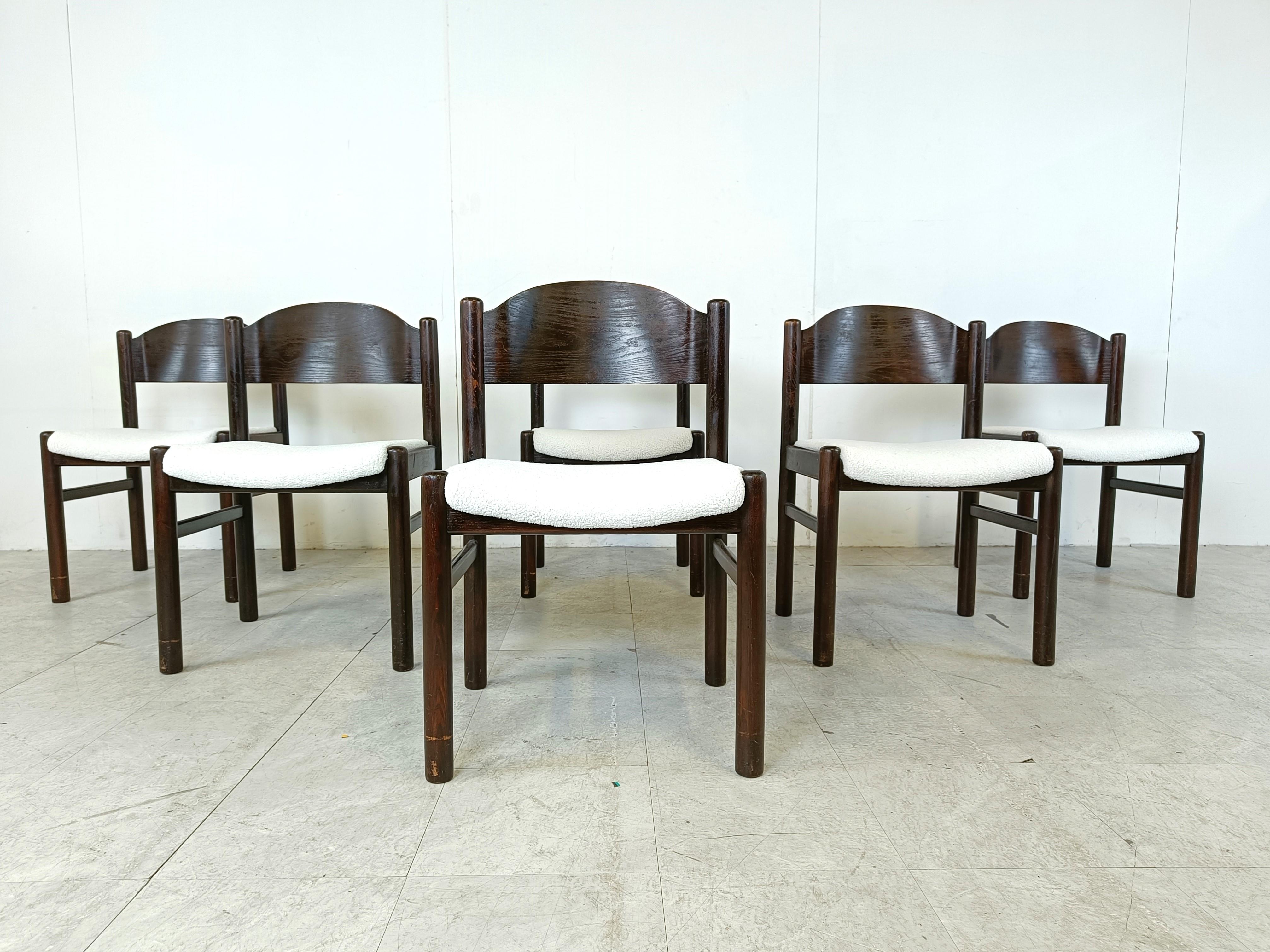 Vintage brutalist dining chairs, set of 6 - 1960s In Good Condition In HEVERLEE, BE