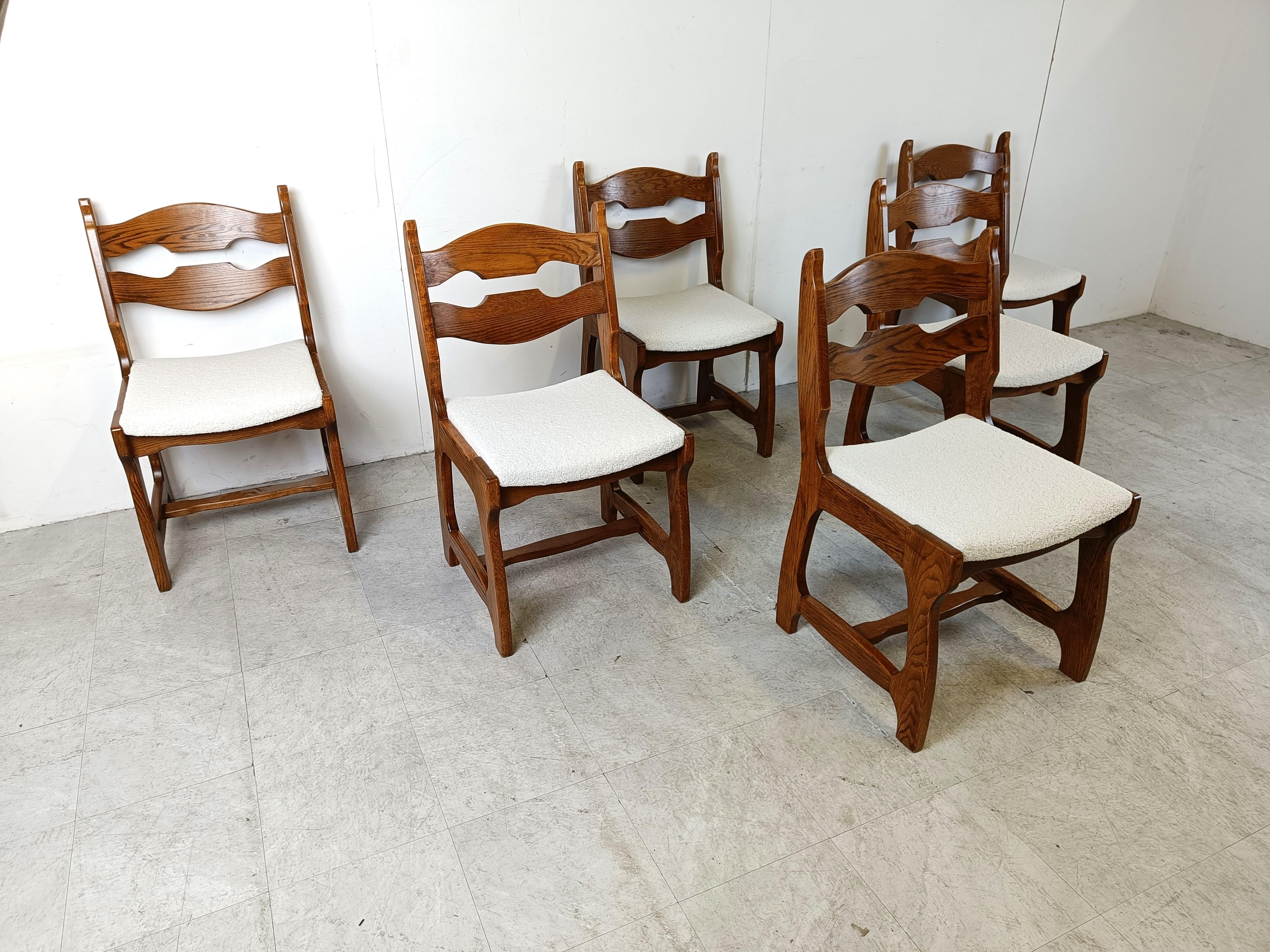 Vintage brutalist dining chairs, set of 6 - 1960s  In Good Condition In HEVERLEE, BE