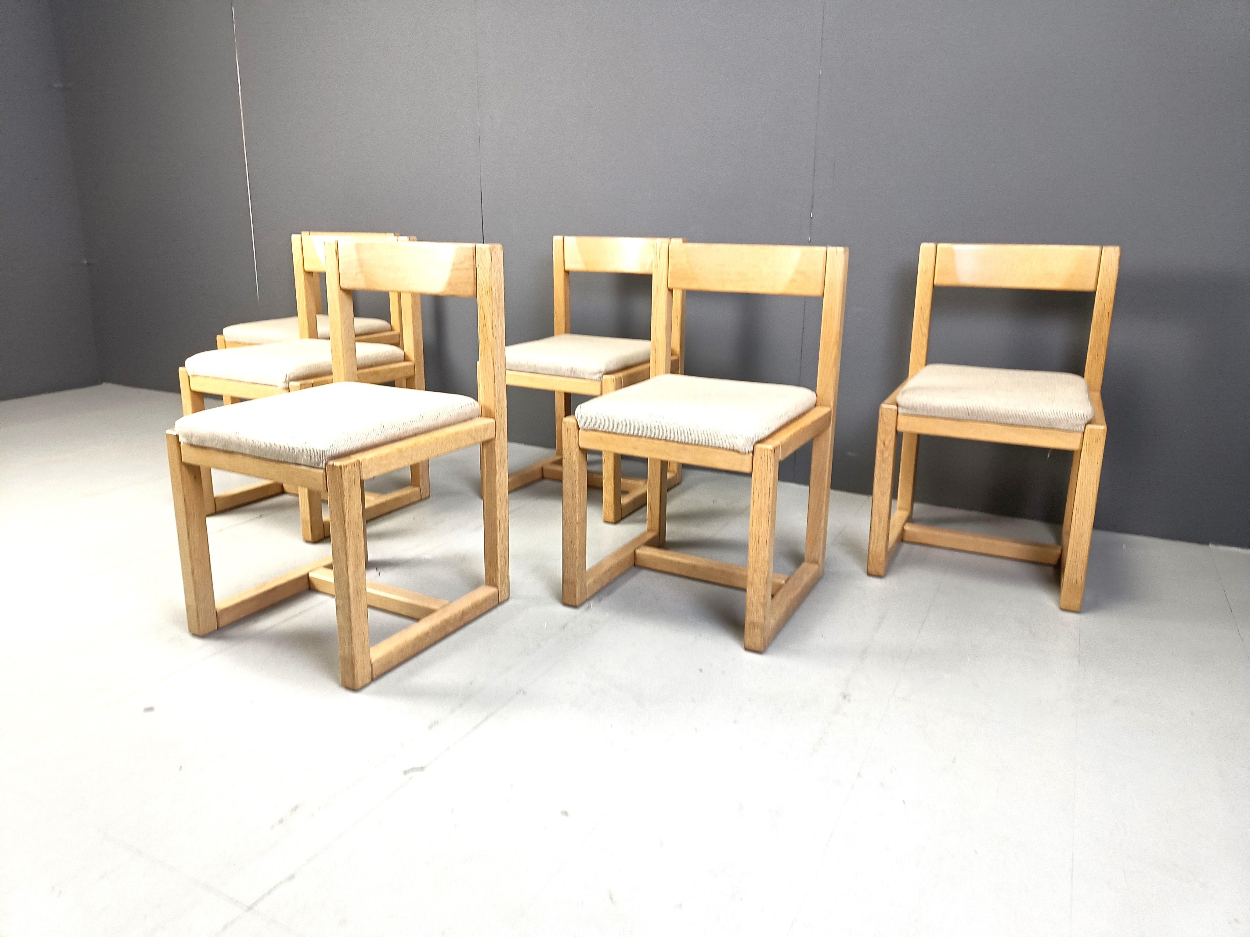 Mid-20th Century Vintage brutalist dining chairs, set of 6 - 1960s For Sale
